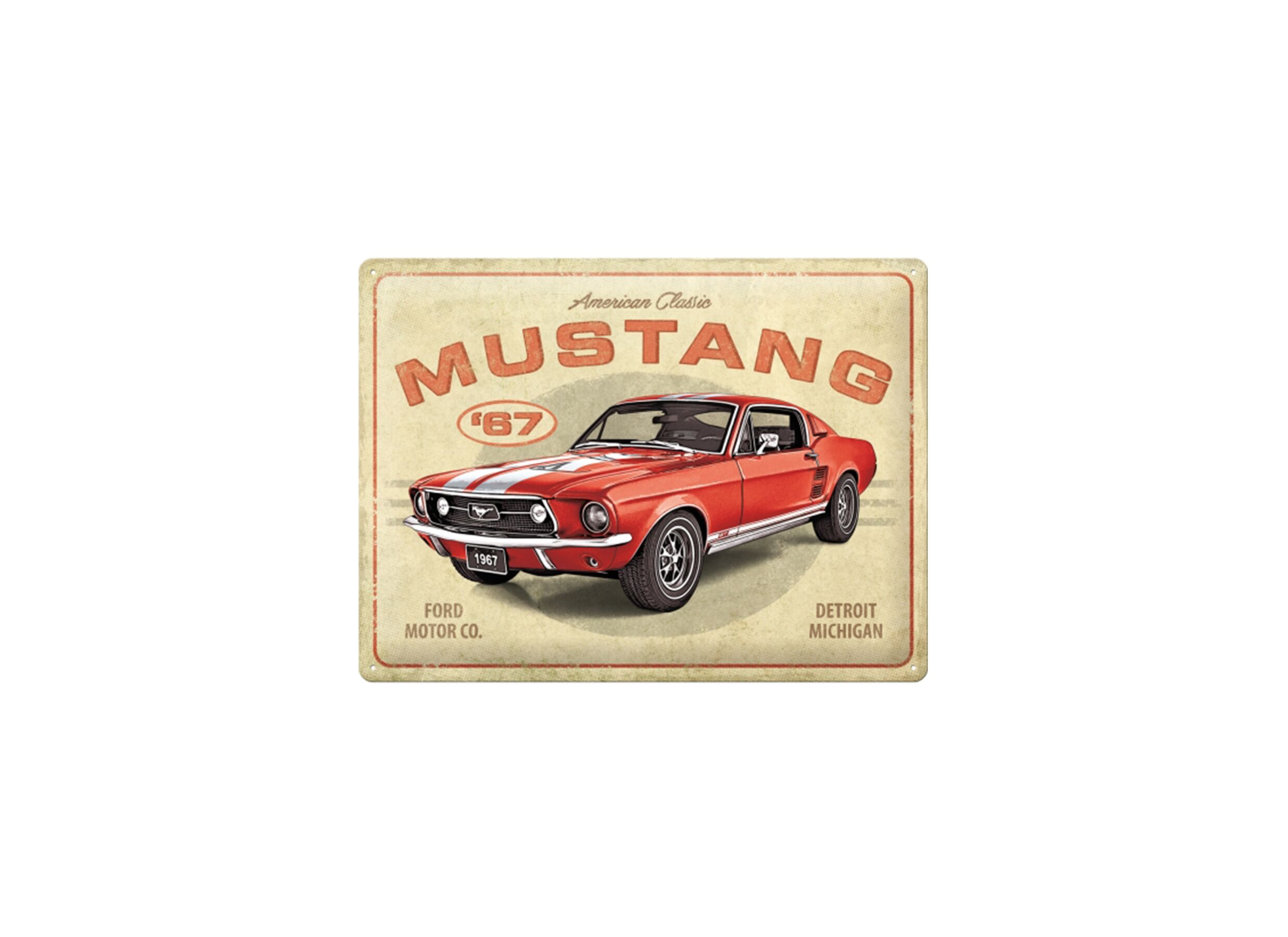 Plakkaat Ford Mustang 40x30cm - metaal - multicolor