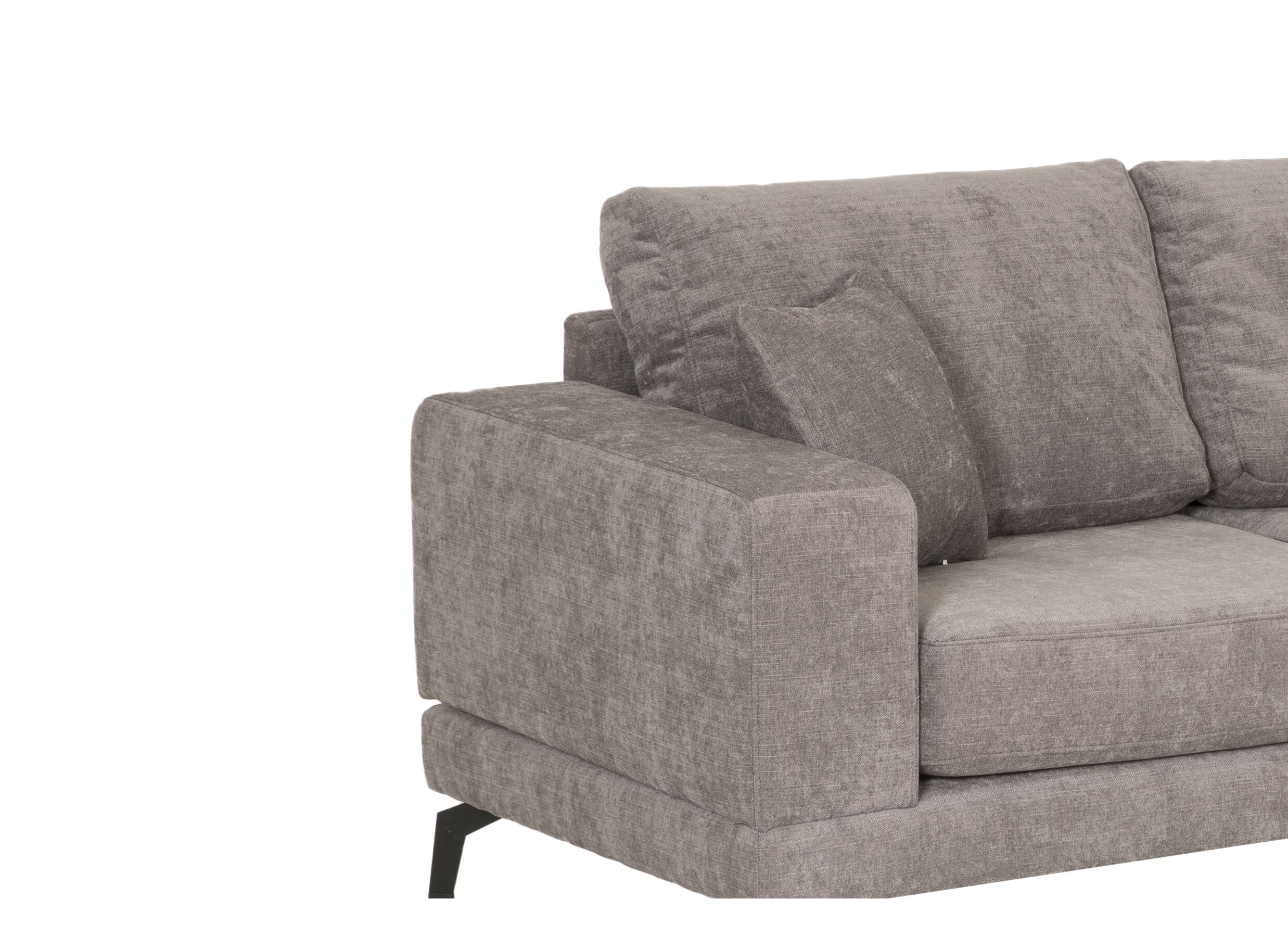Canapé d'angle Davos 271x158cm - tissu - gris