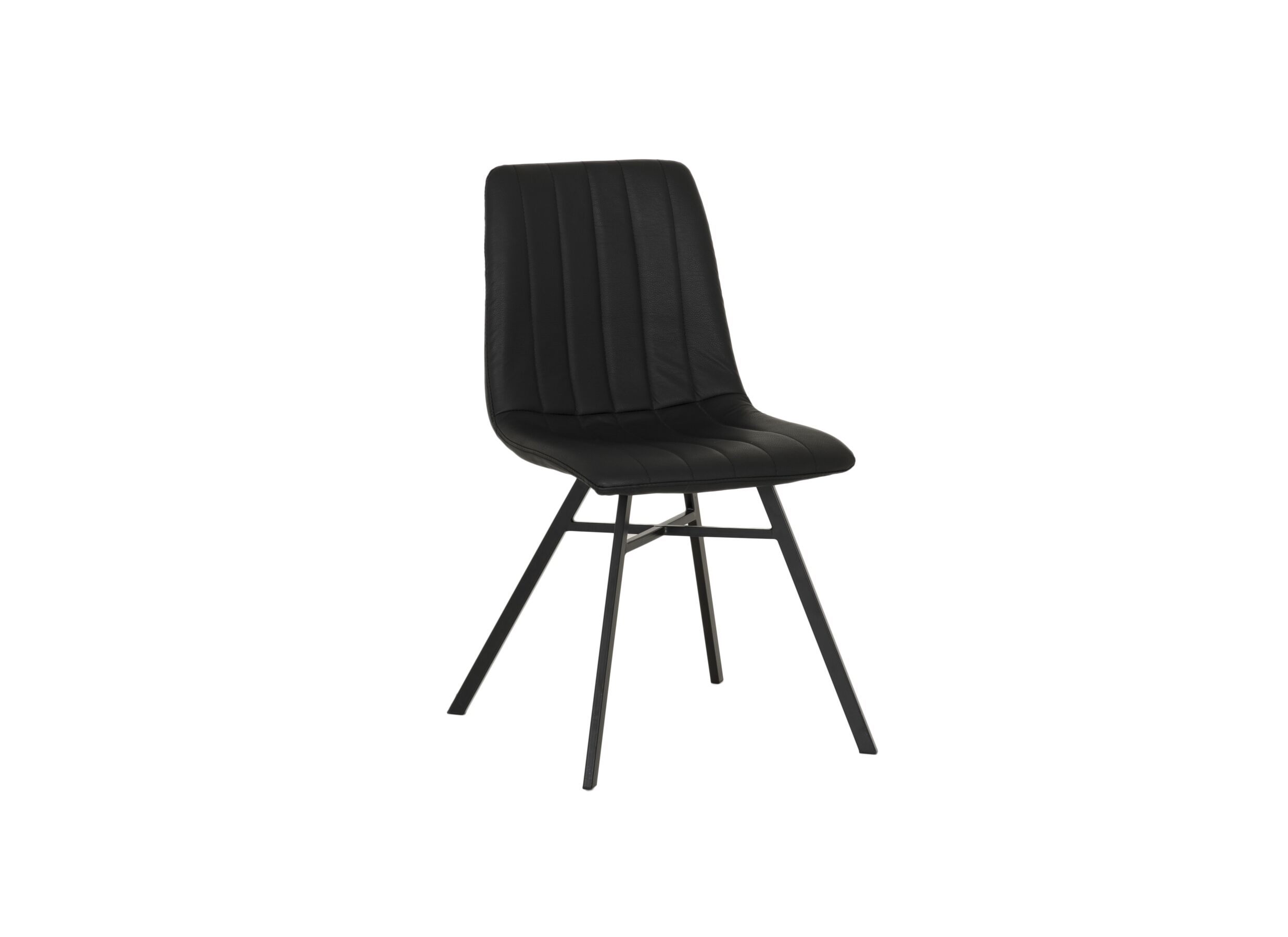 Stoel S190 45,5x56x87,5cm - lederlook - zwart