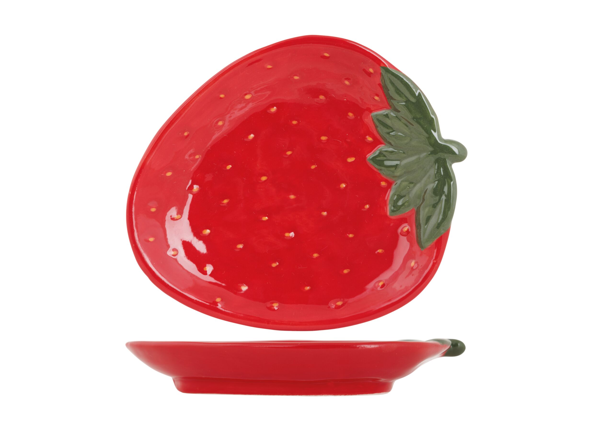 Aperçu - Plat Strawberry 15,7x13,2x2,1cm - céramique - rouge