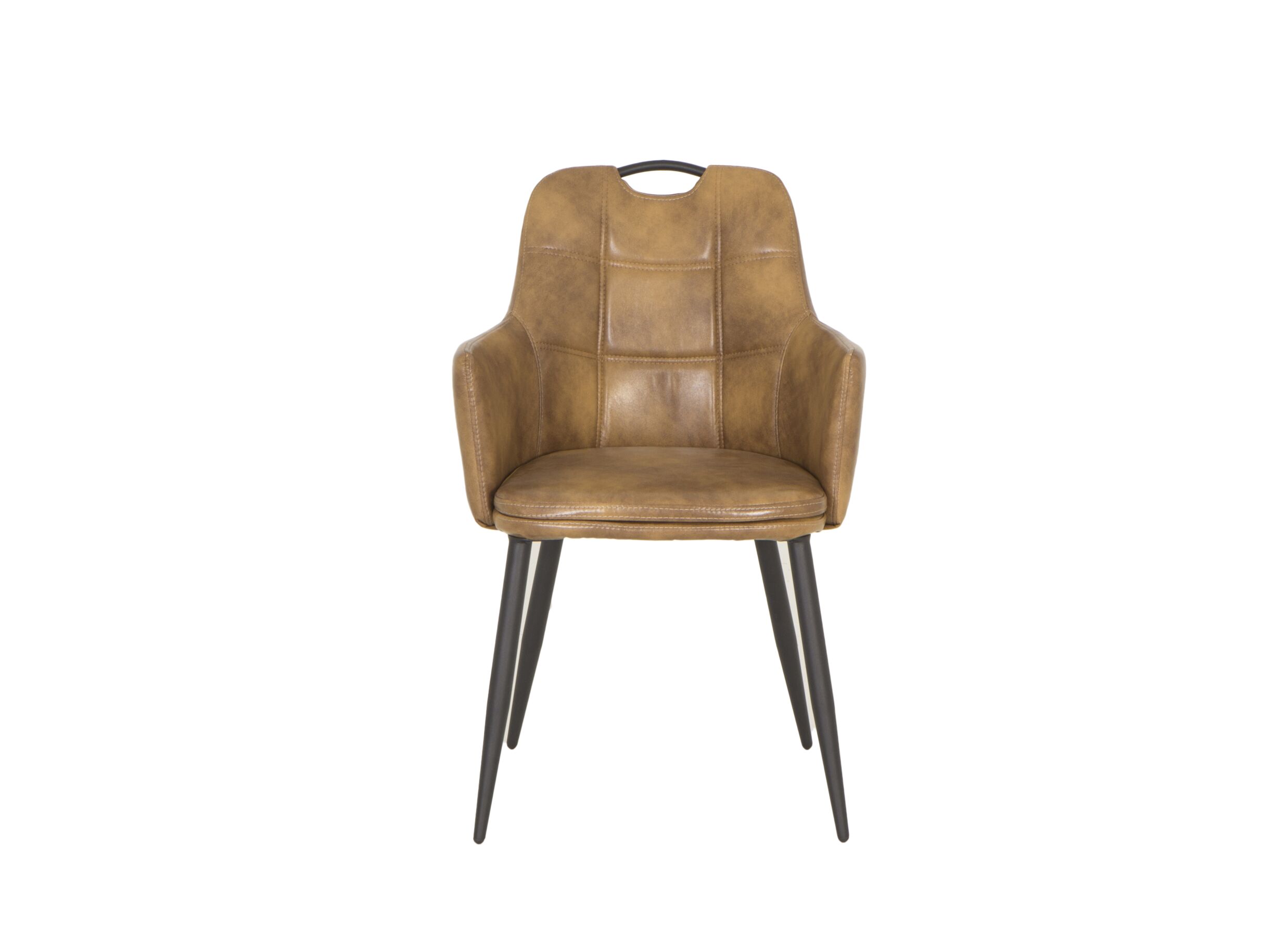 Chaise coque 58,5x53x87,5cm - similicuir - cognac