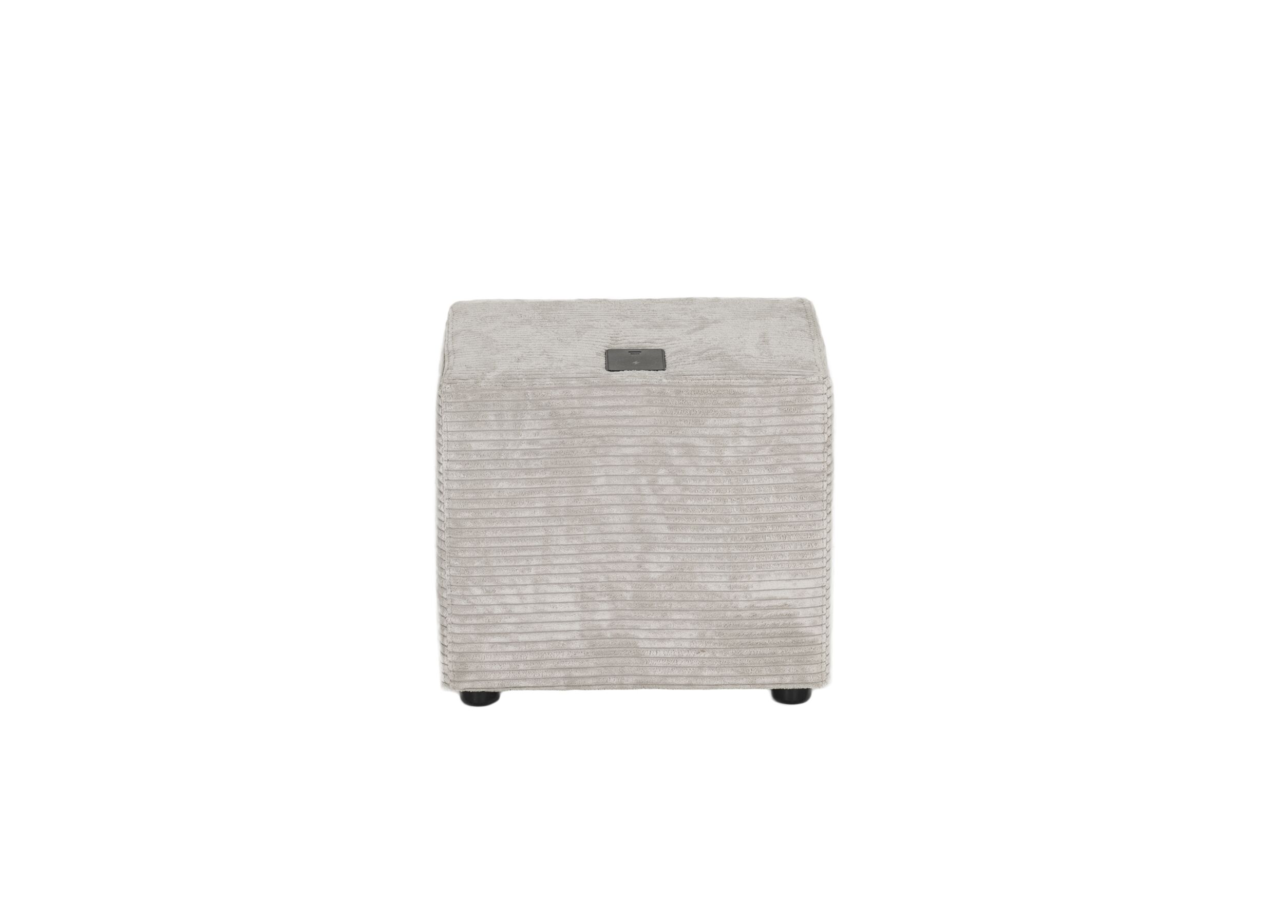 Aperçu - Table de chevet Lara 44x44x39cm - polyester - gris clair