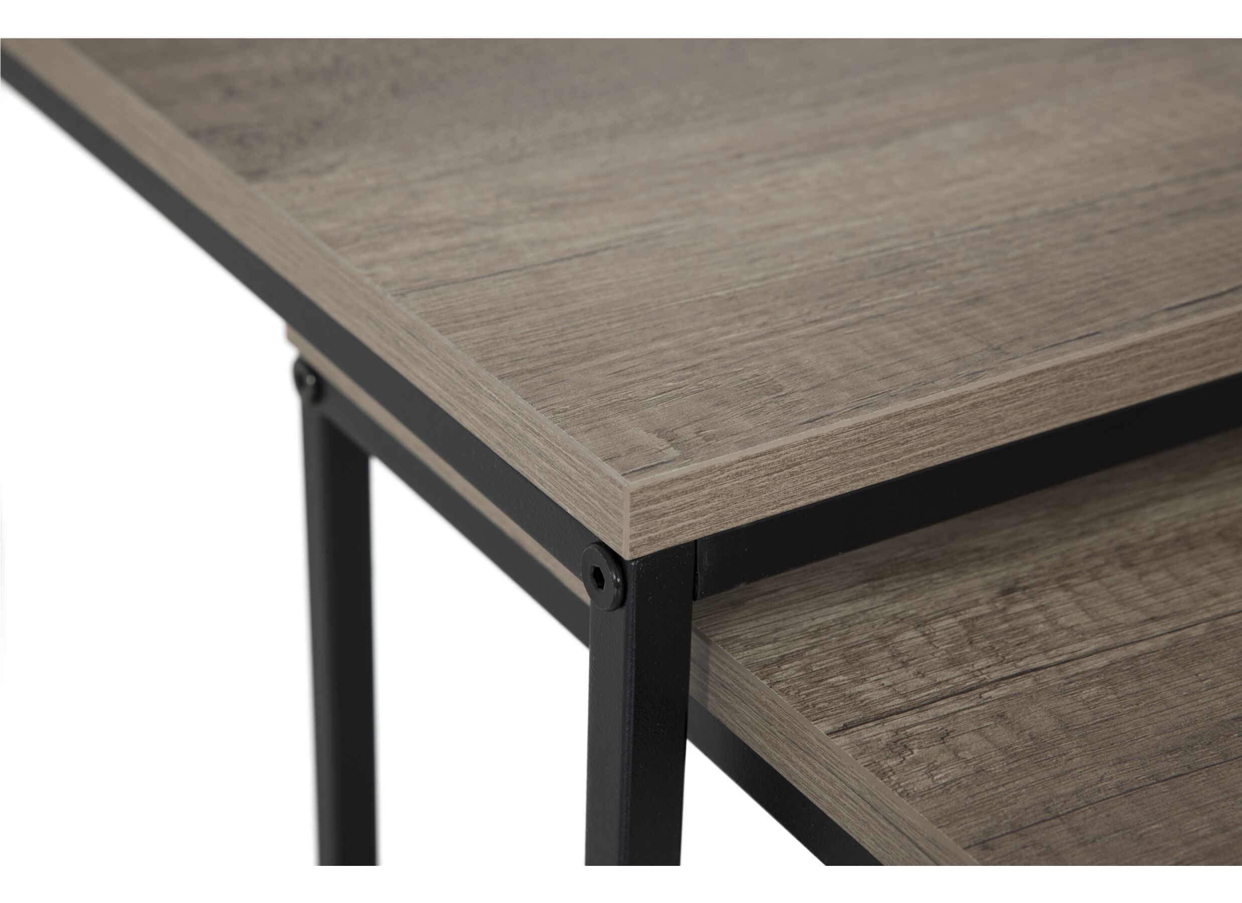 Bijzettafel Victorius 55x40cm - melamine - bruin set van 3