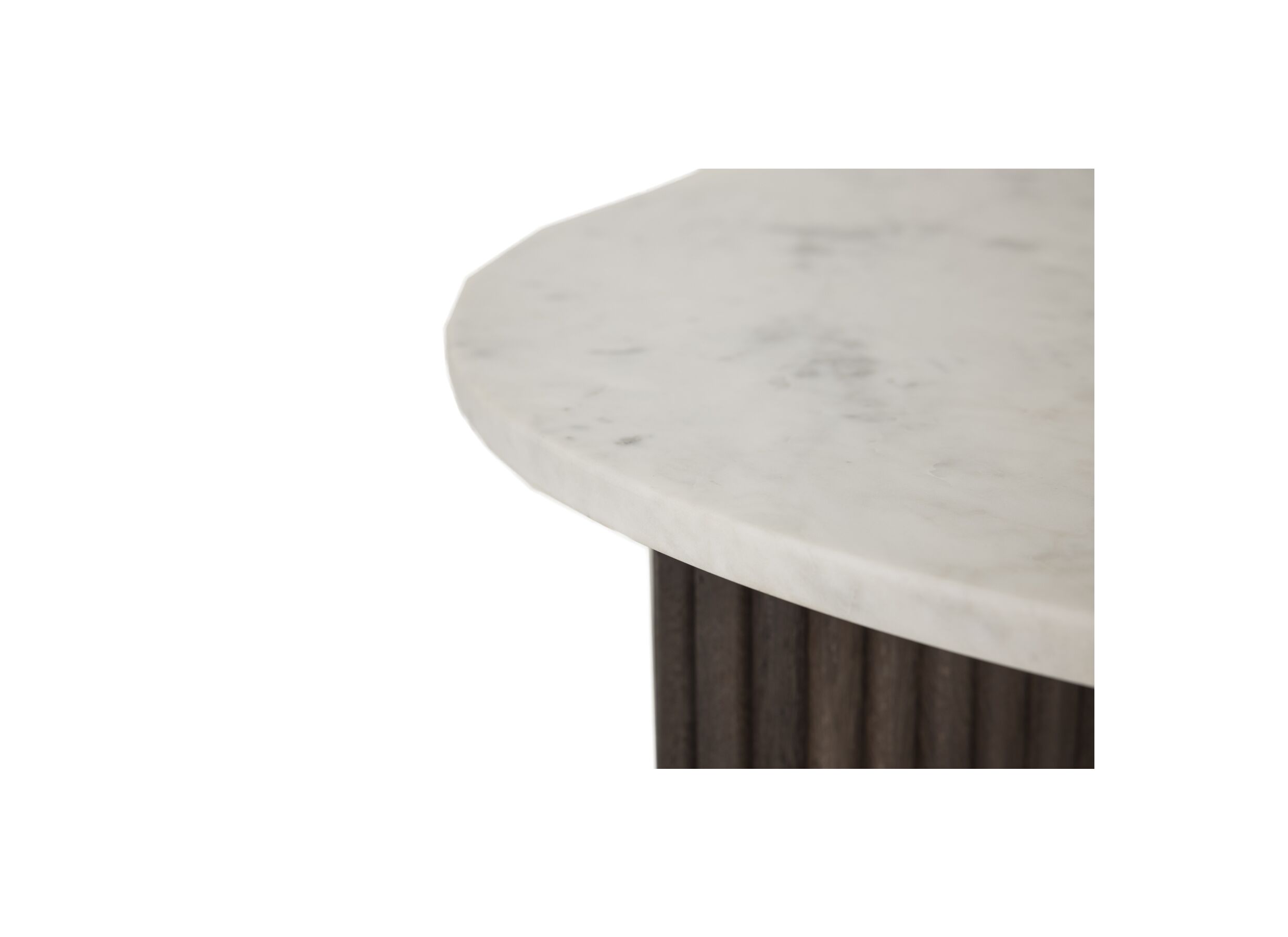 Detail - Table basse Trias marbre massif mangue