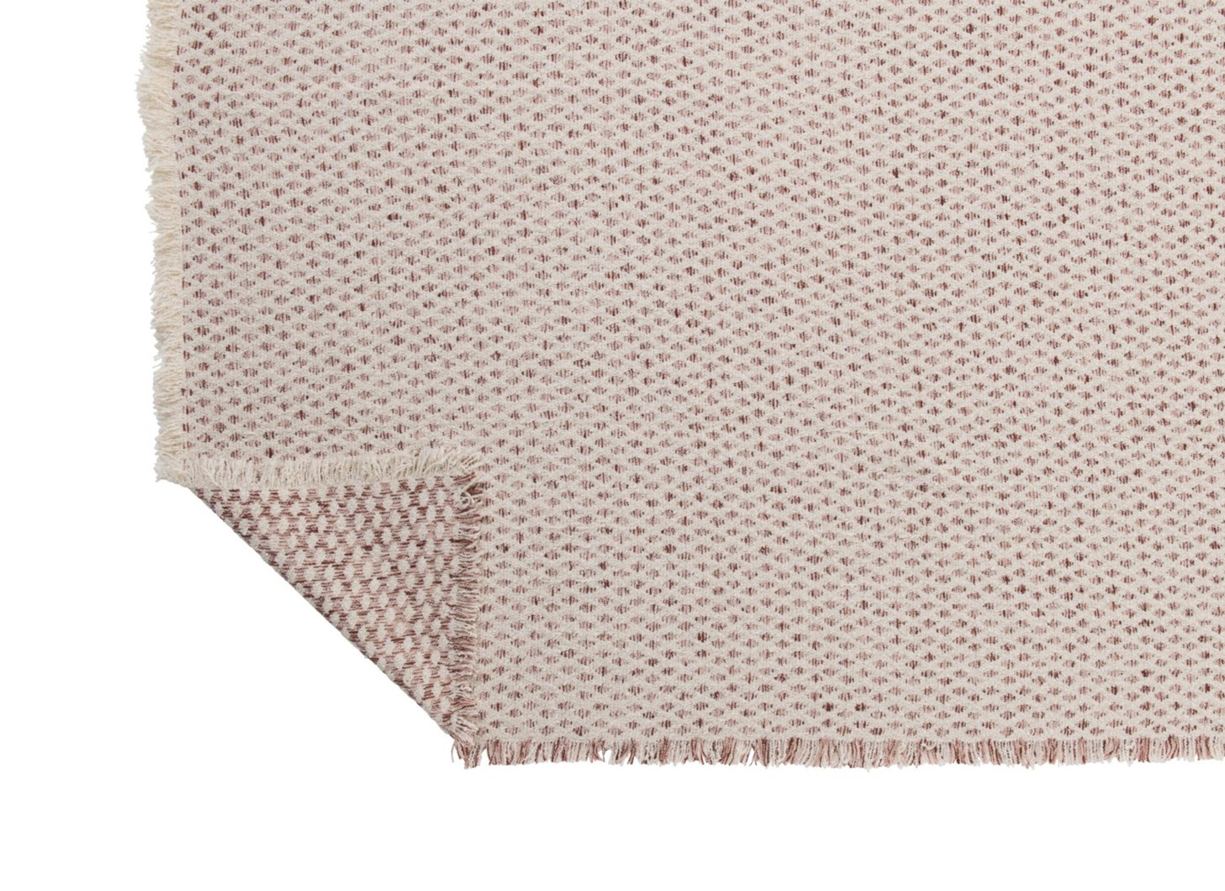 Detail - Plaid 130x180cm - coton - blanc cassé & brun rouille