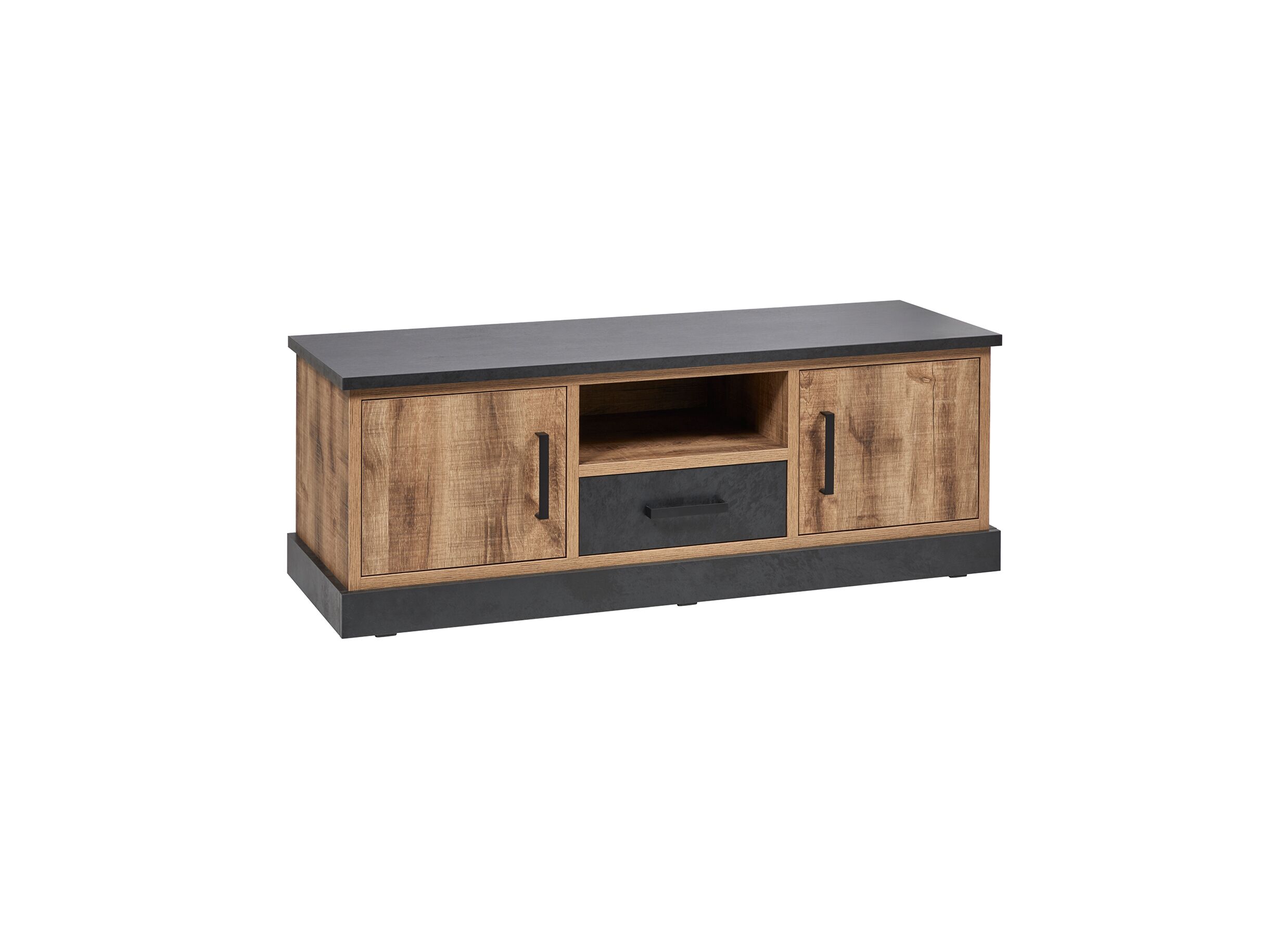 Meuble TV industriel noir 142cm - Meuble TV 142cm - film décoratif - brun & noir