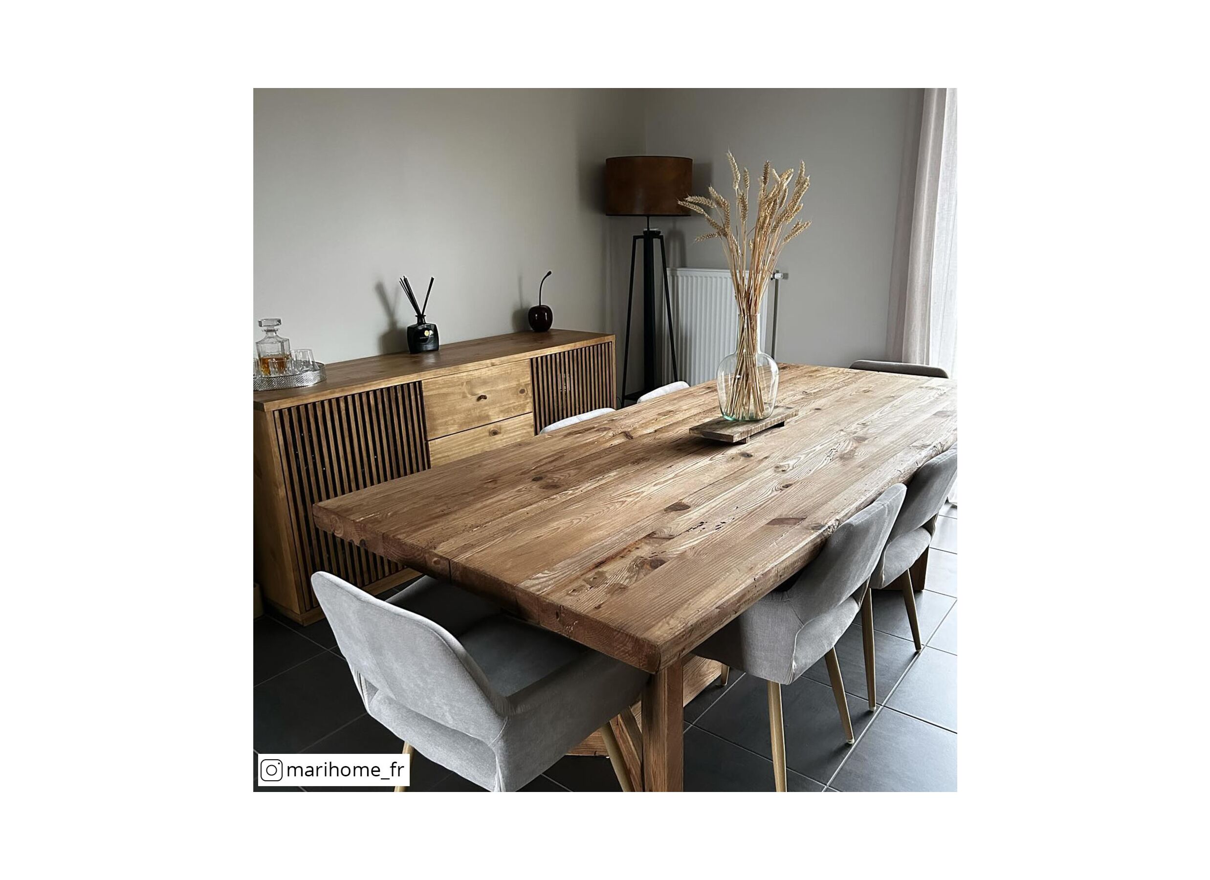 Foto ambiance - Table tronc d'arbre Opium 220x100cm - sapin massif - naturel