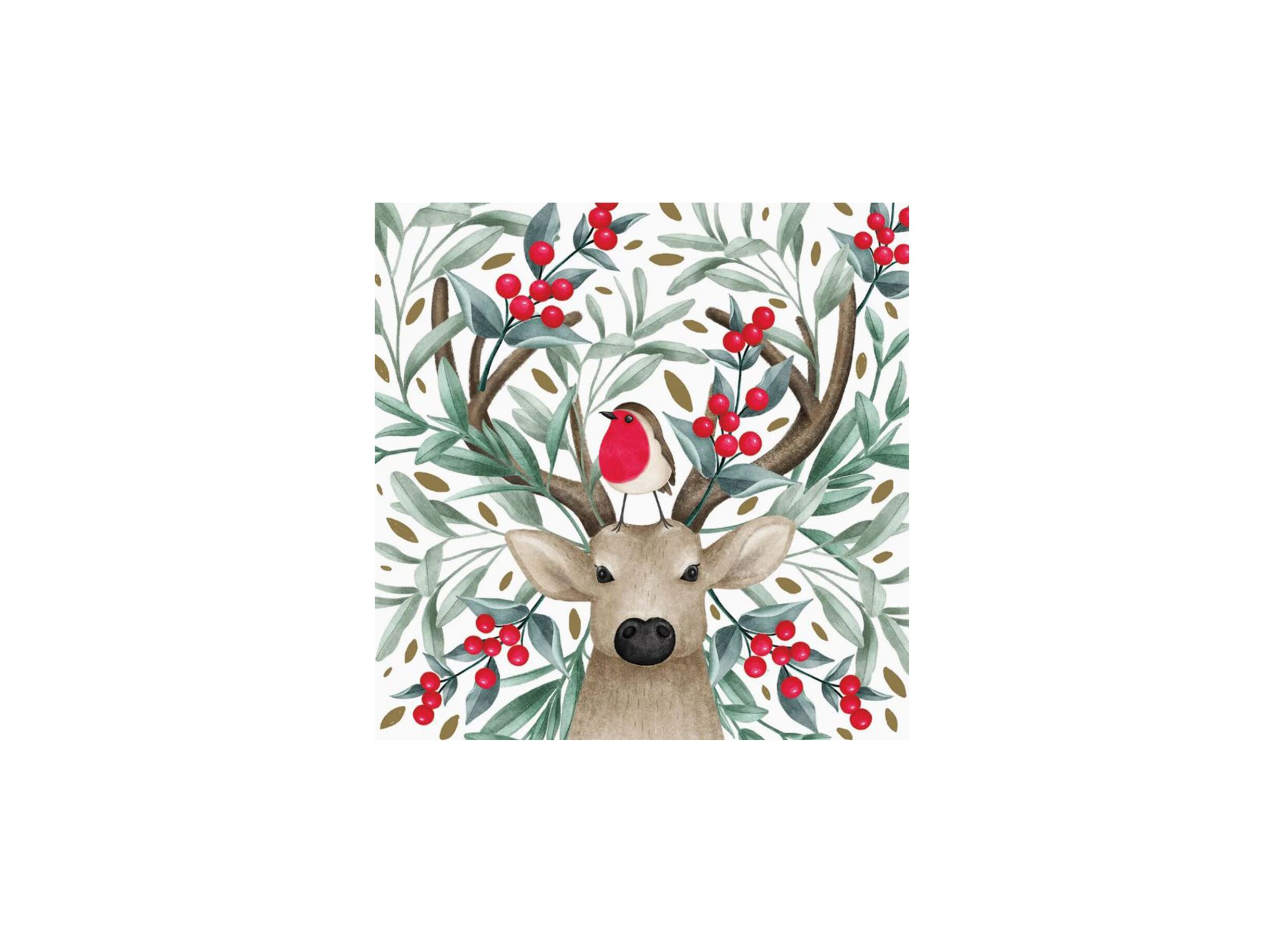 Hoofdfoto - Serviette Bird & Buck 33x33cm - papier - multicolor, 20 stuks