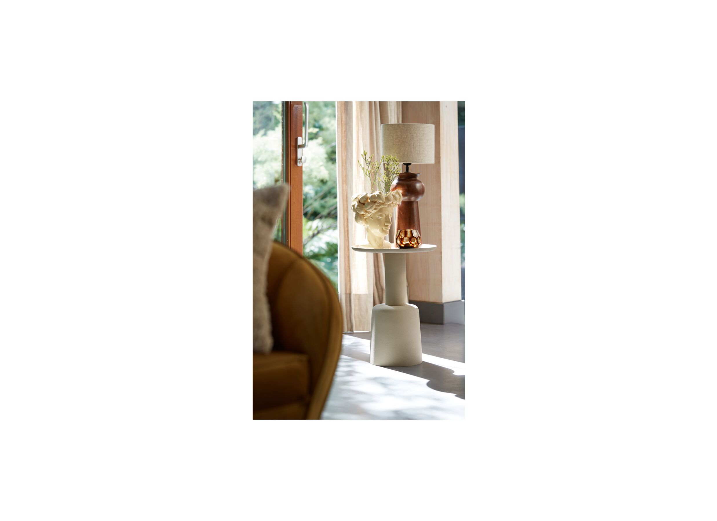 Foto ambiance - Photophore Eliza H9cm - verre - brun