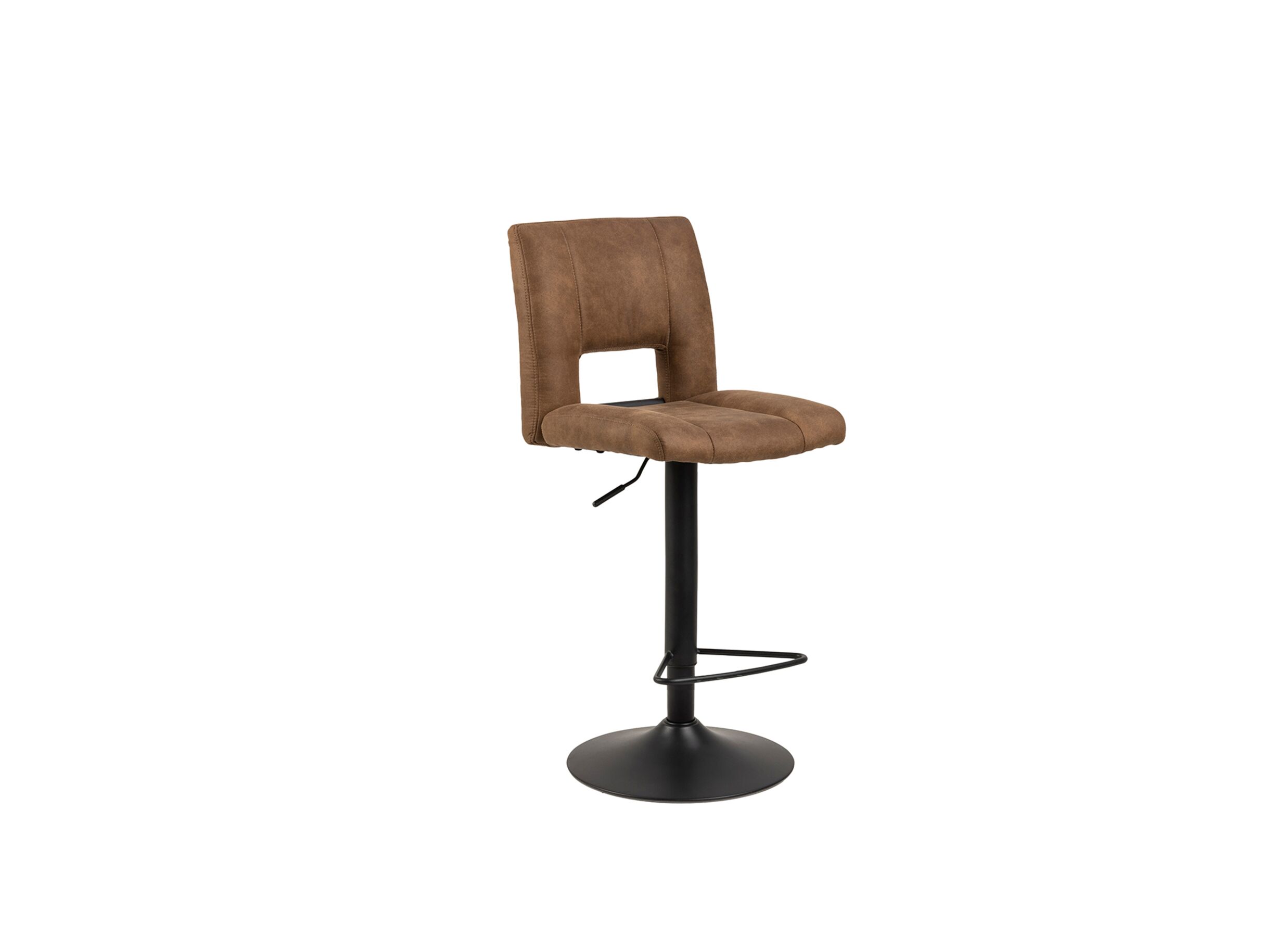 Chaise de bar HA62-83cm - similicuir - brun clair