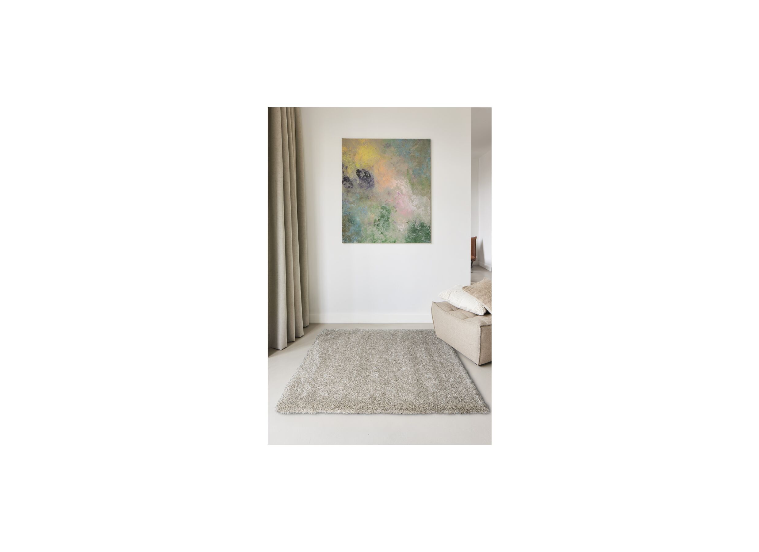 Foto ambiance - Tapis Twister 160x160cm - polypropylène - lin