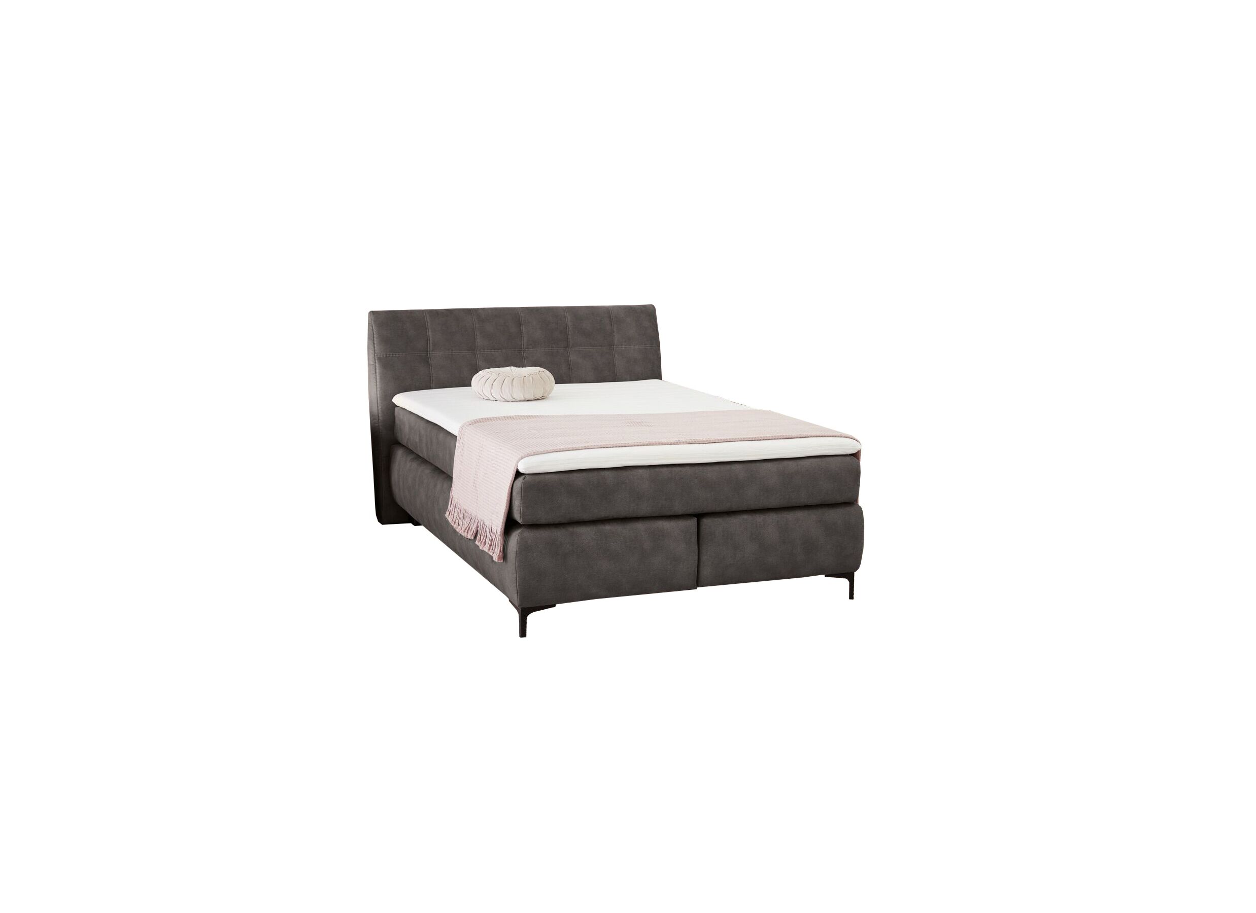 Boxspring Gitta 140x200cm tissu gris foncé - Boxspring Gitta 140x200cm - tissu - gris foncé