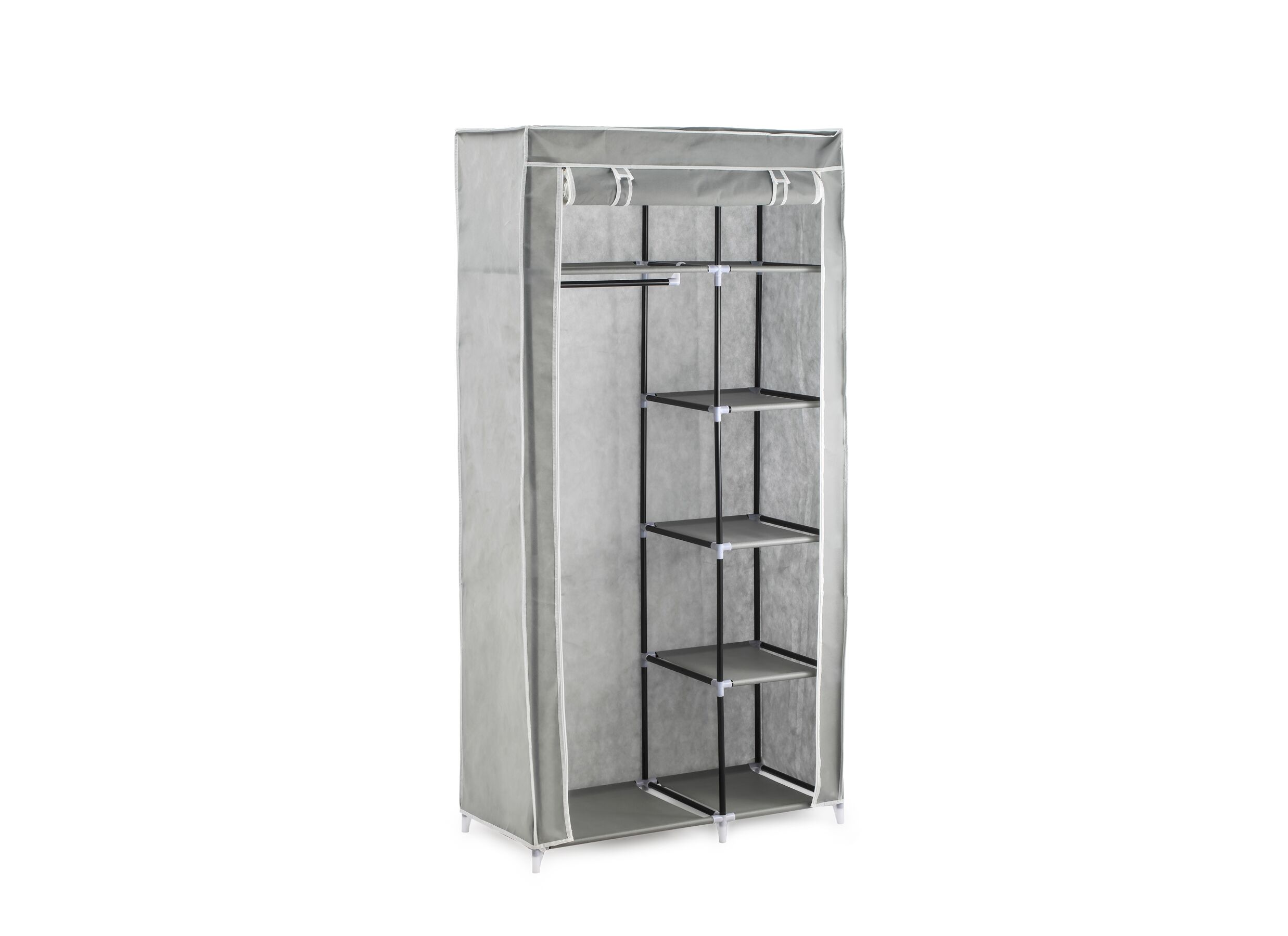 Indeling - Kledingrek Fellow 90x45x178cm - metaal/stof - grijs