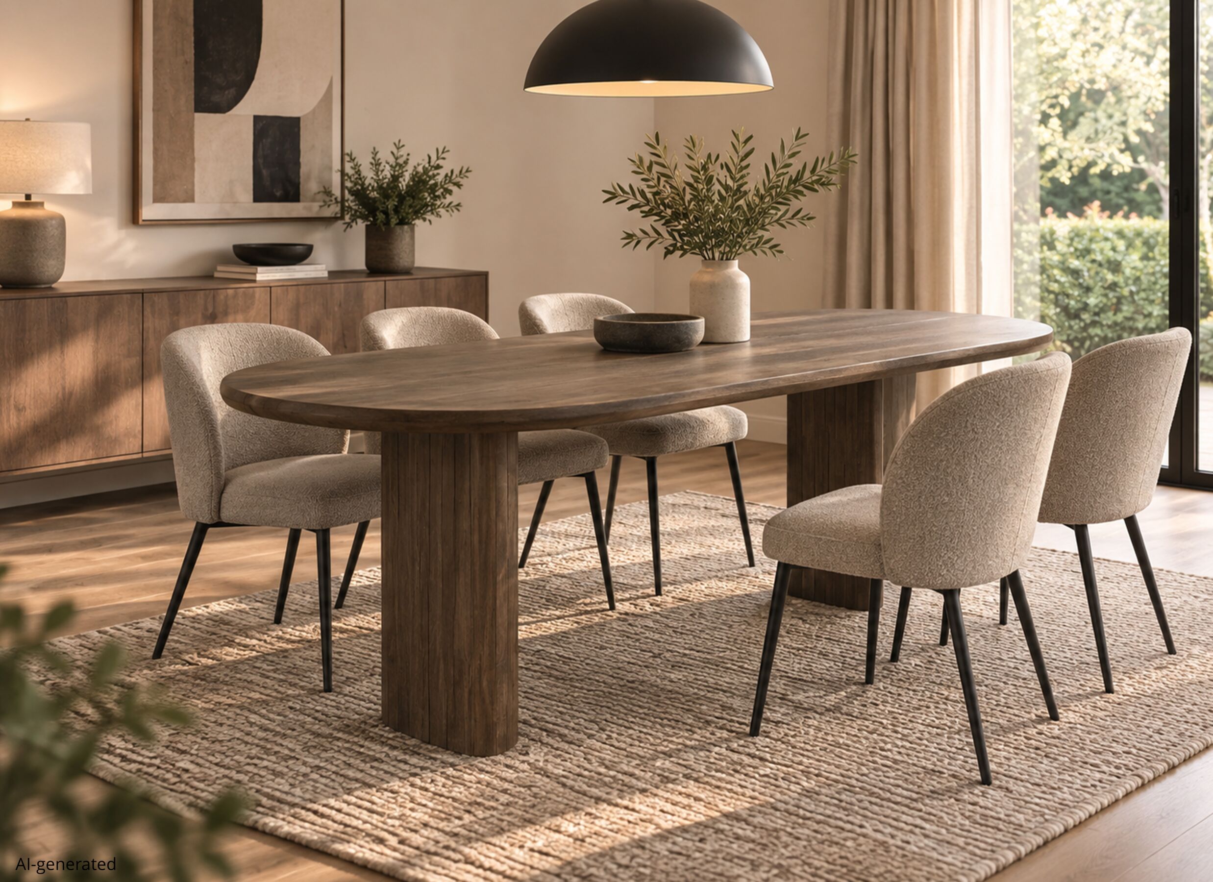 AI Generated - Table Marrone 240x100cm - manguier massif - marron