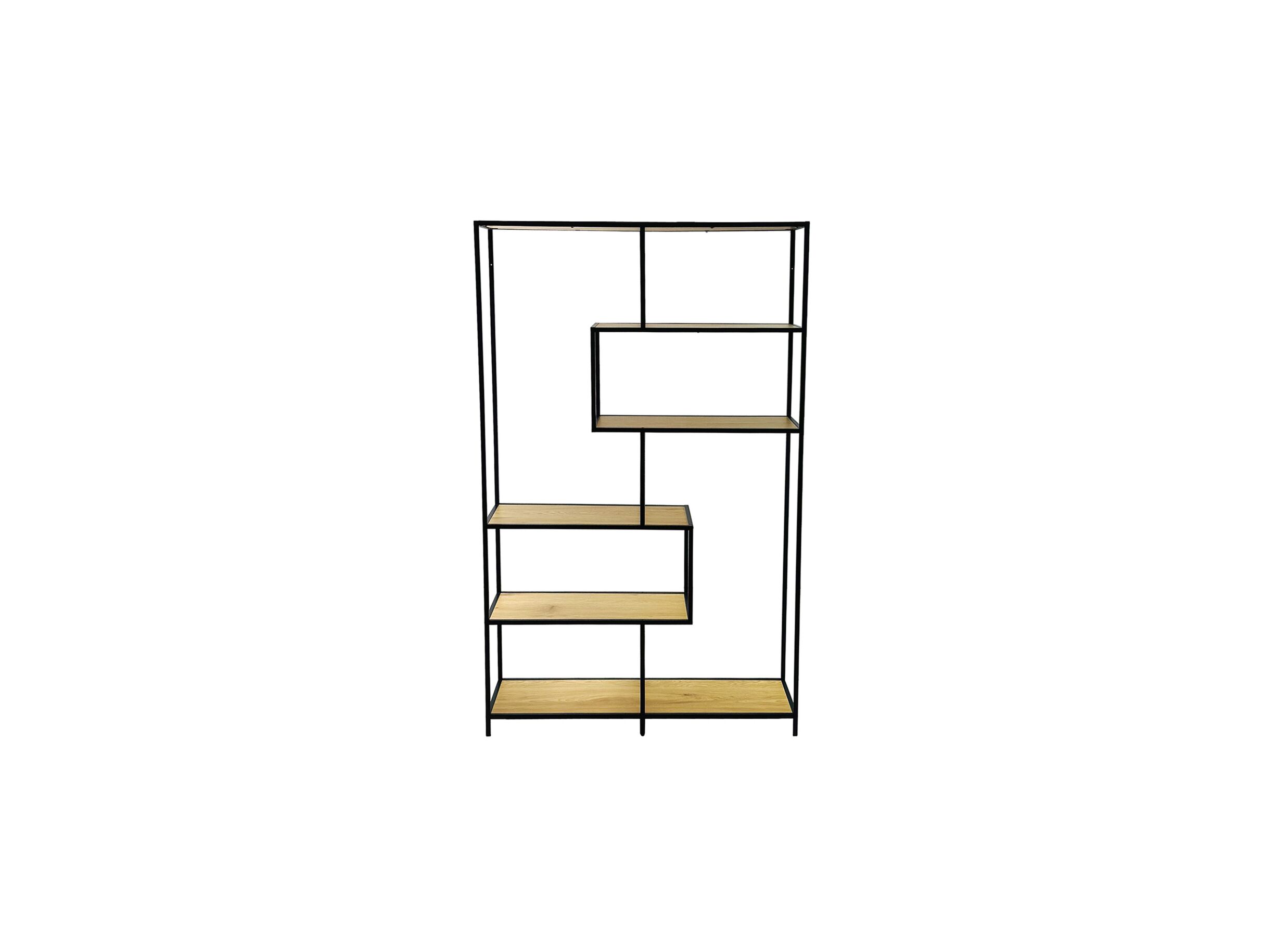 Opbergrek Tower 114x30x185cm - melamine metaal - eik