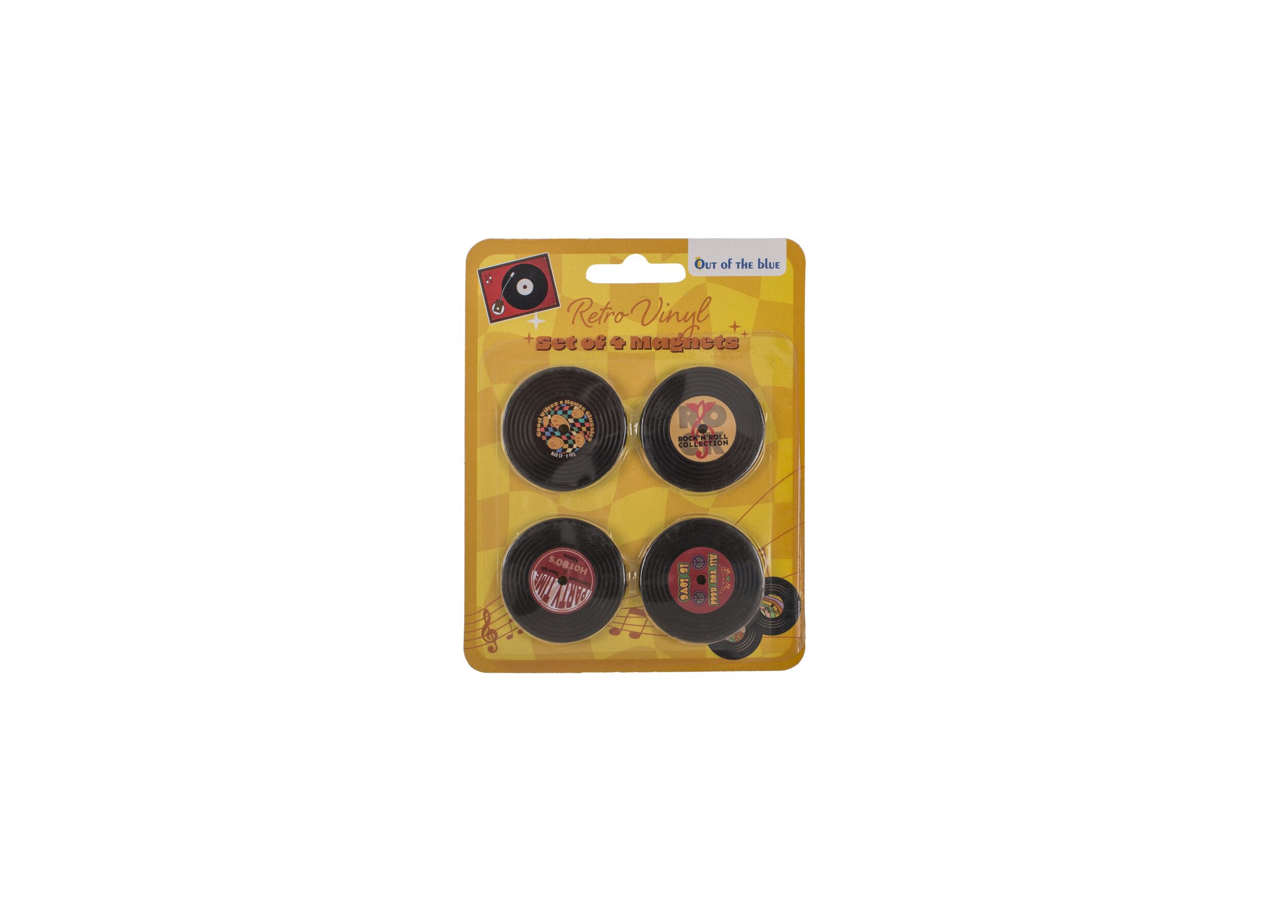 Overzichtsfoto - Magneten Retro Vinyl set van 4