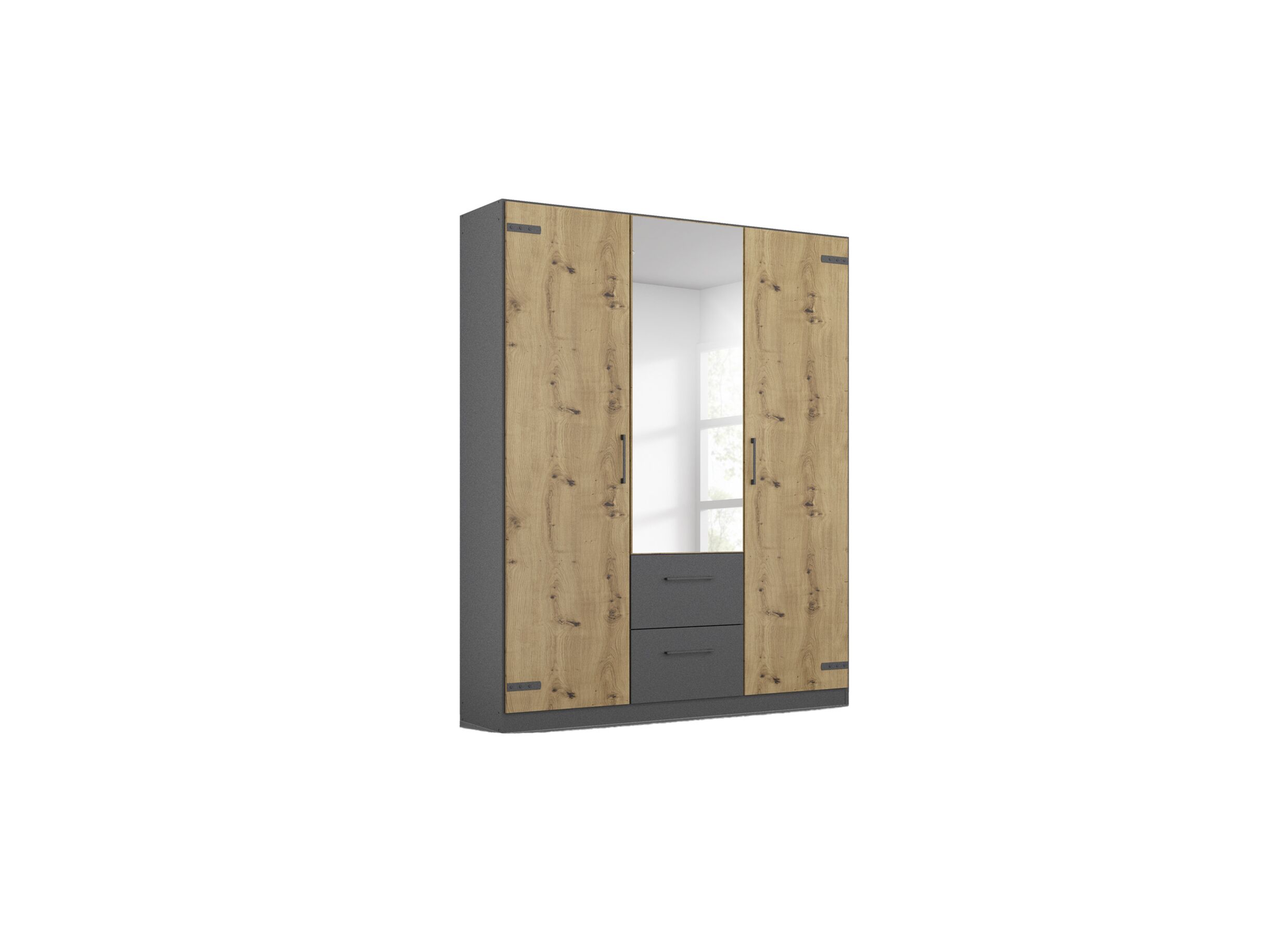 Garde-robe Butte 136cm - Garde-robe Butte 136cm - décor - chêne artisanal/gris