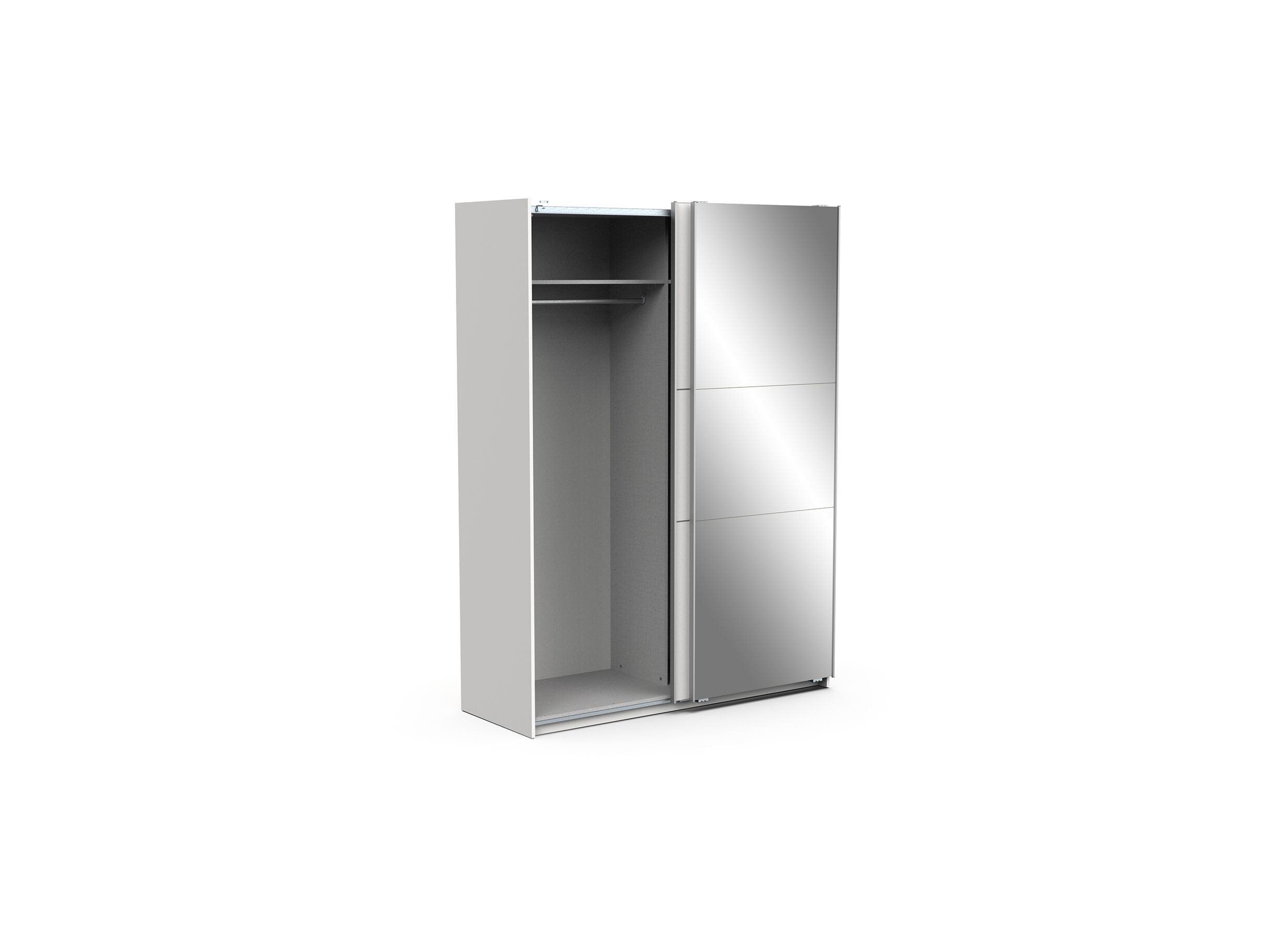 Armoire à portes coulissantes Ghost 148cm - décor - blanc