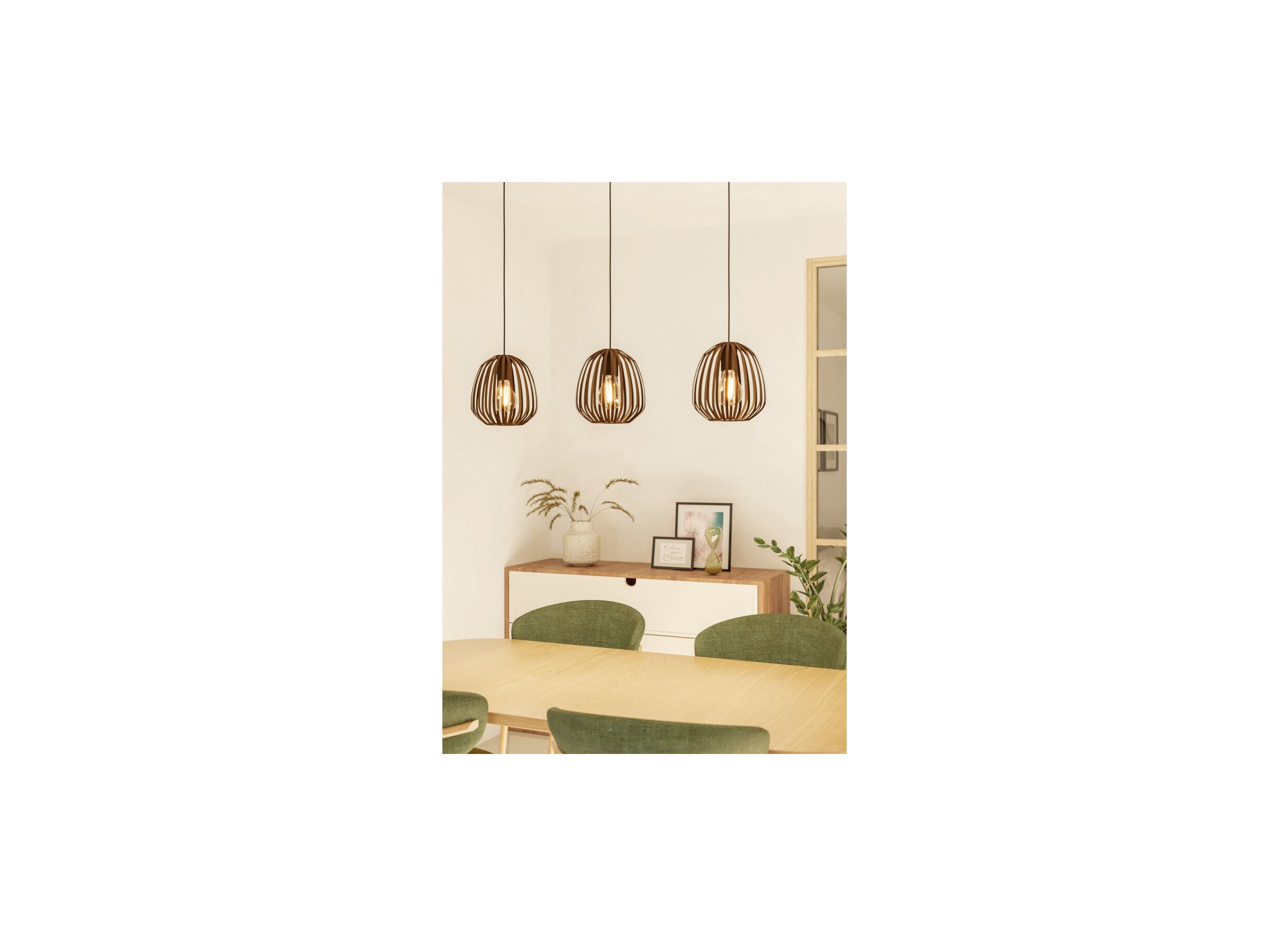 Foto ambiance - Suspension Espinal 90x19,5cm 40W E27 acier bronze