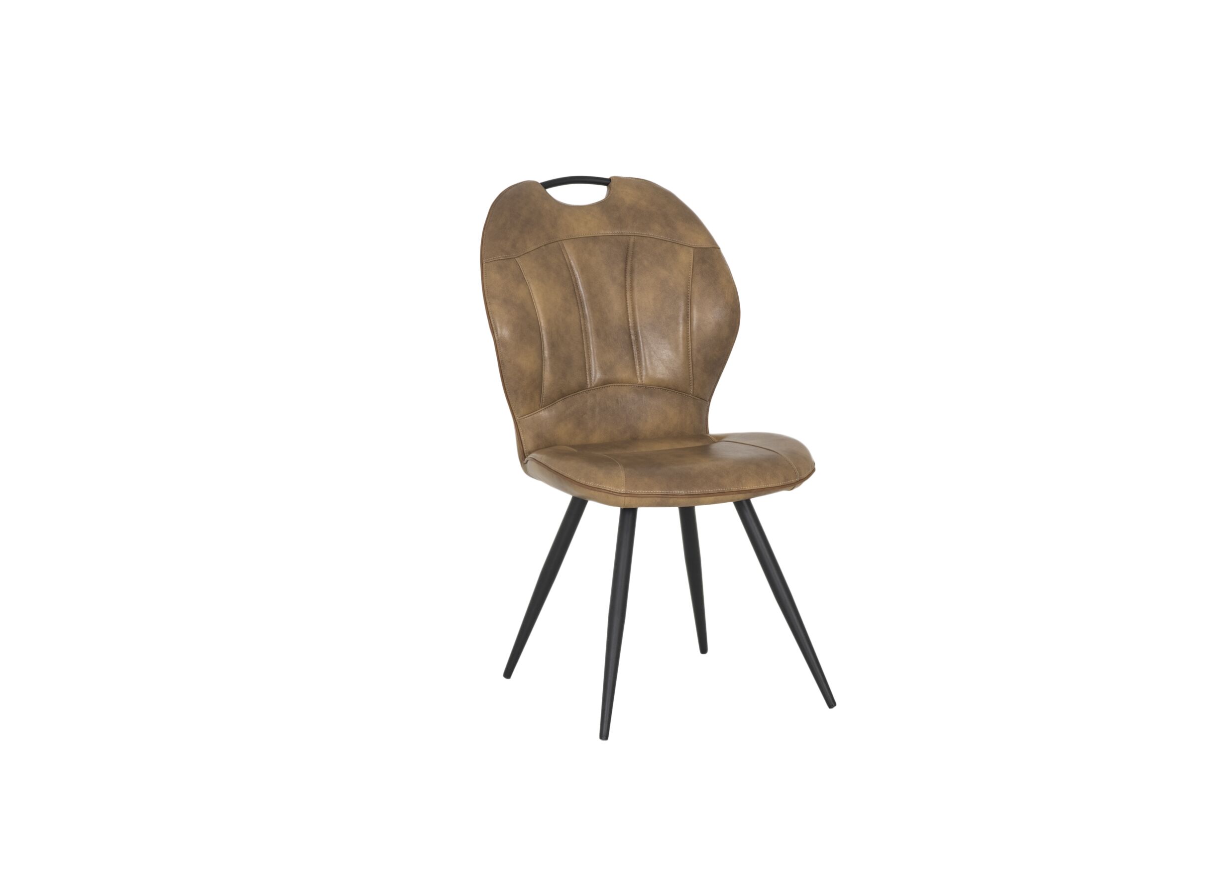 Stoel ST1910 53x66x93.5cm - lederlook - cognac - Stoel ST1910 53x66x93.5cm - lederlook - cognac