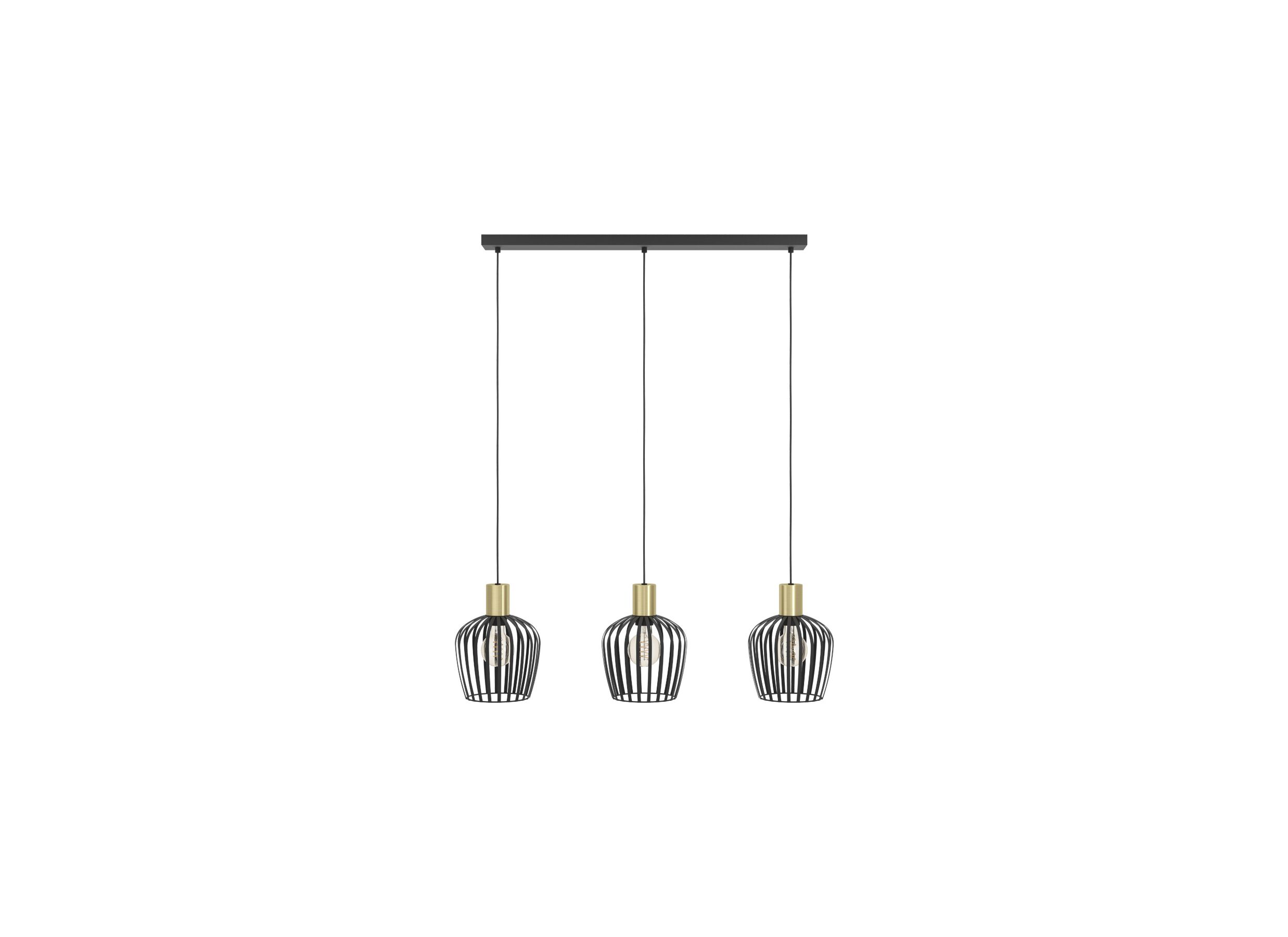 Overzichtsfoto - Hanglamp Empoli 90x20cm 40W E27 staal zwart