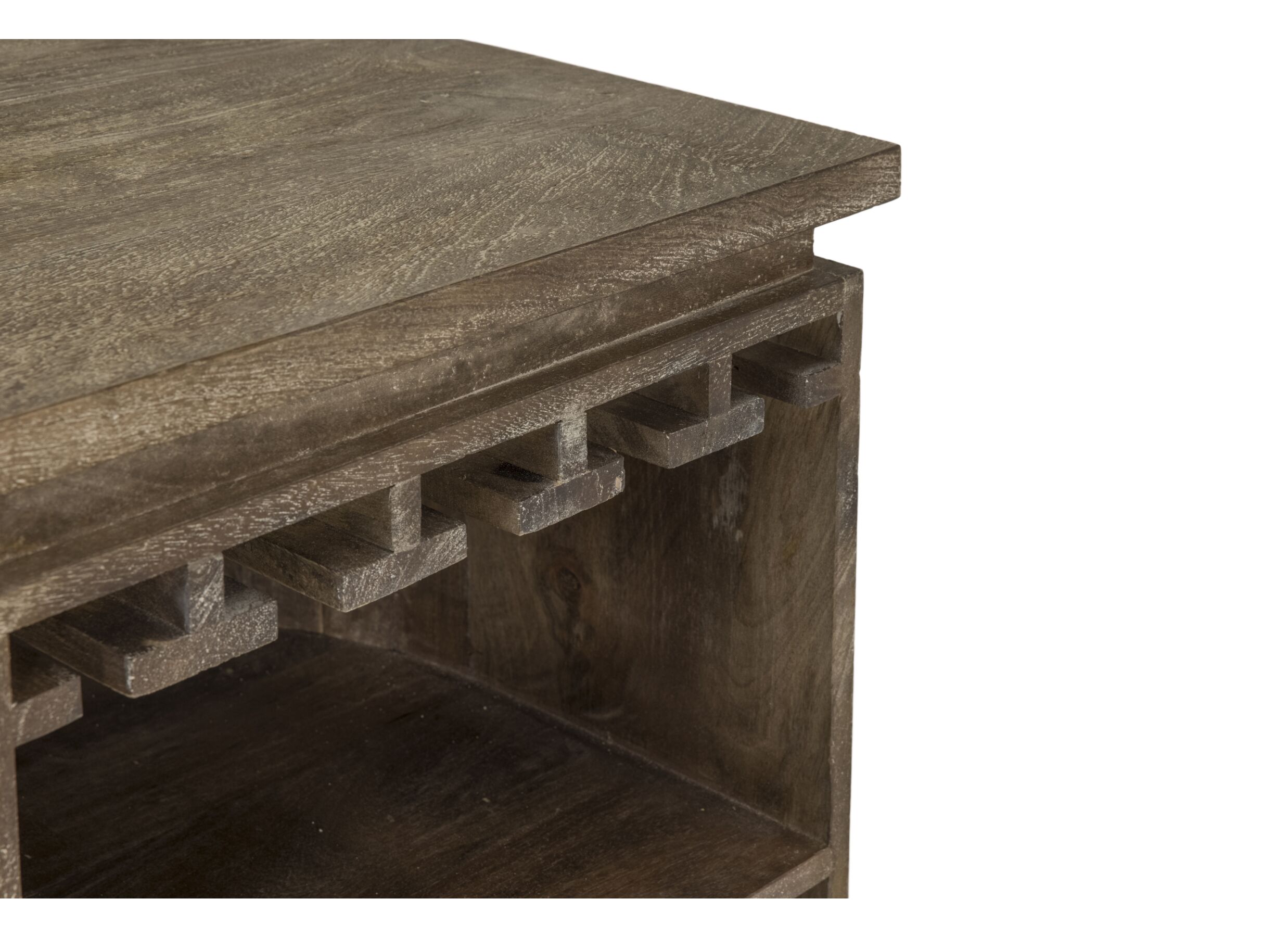 Detail - Meuble Bar Leone 146cm - manguier massif - sandblast