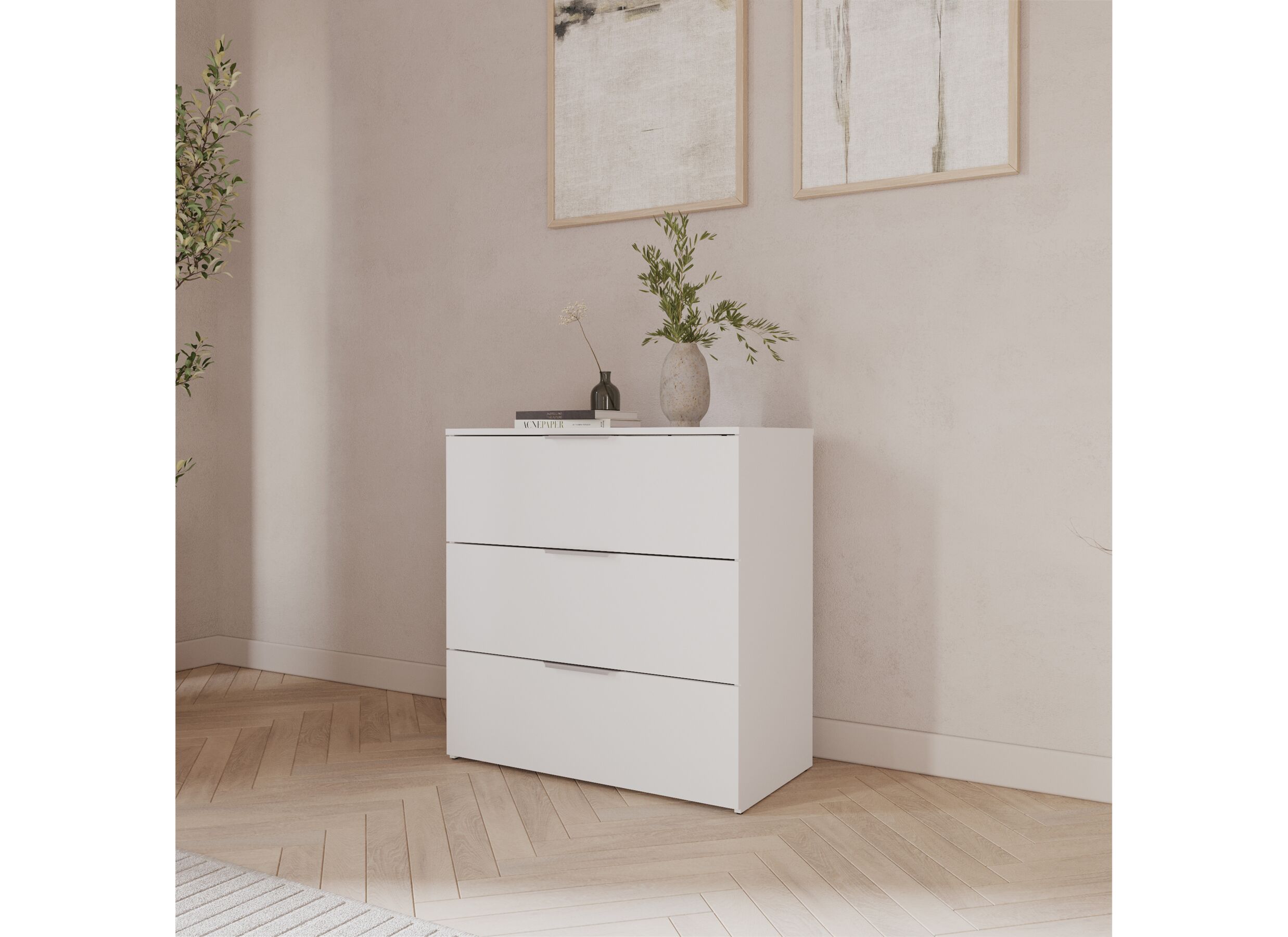 Sfeerfoto - Ladekast Michigan 80x41x81cm - decor - wit