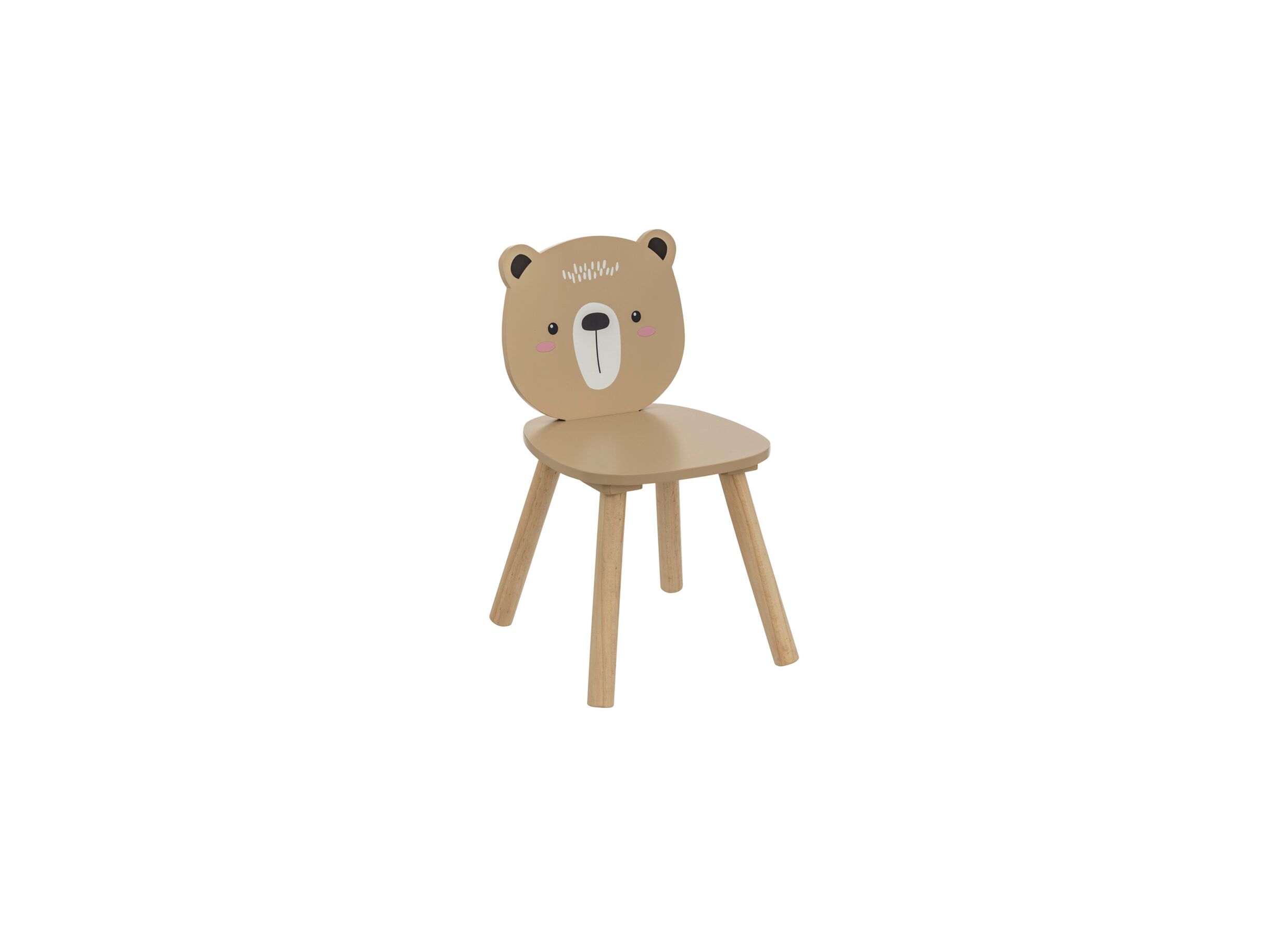 Plus Important - Chaise enfant Ours 27x27x46cm - MDF & sapin massif - beige