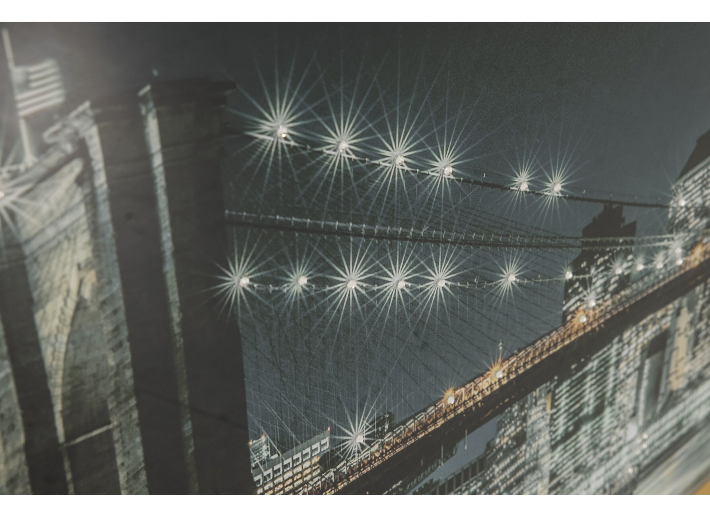 Detailfoto - Print op glas Bridge & City 60x120cm
