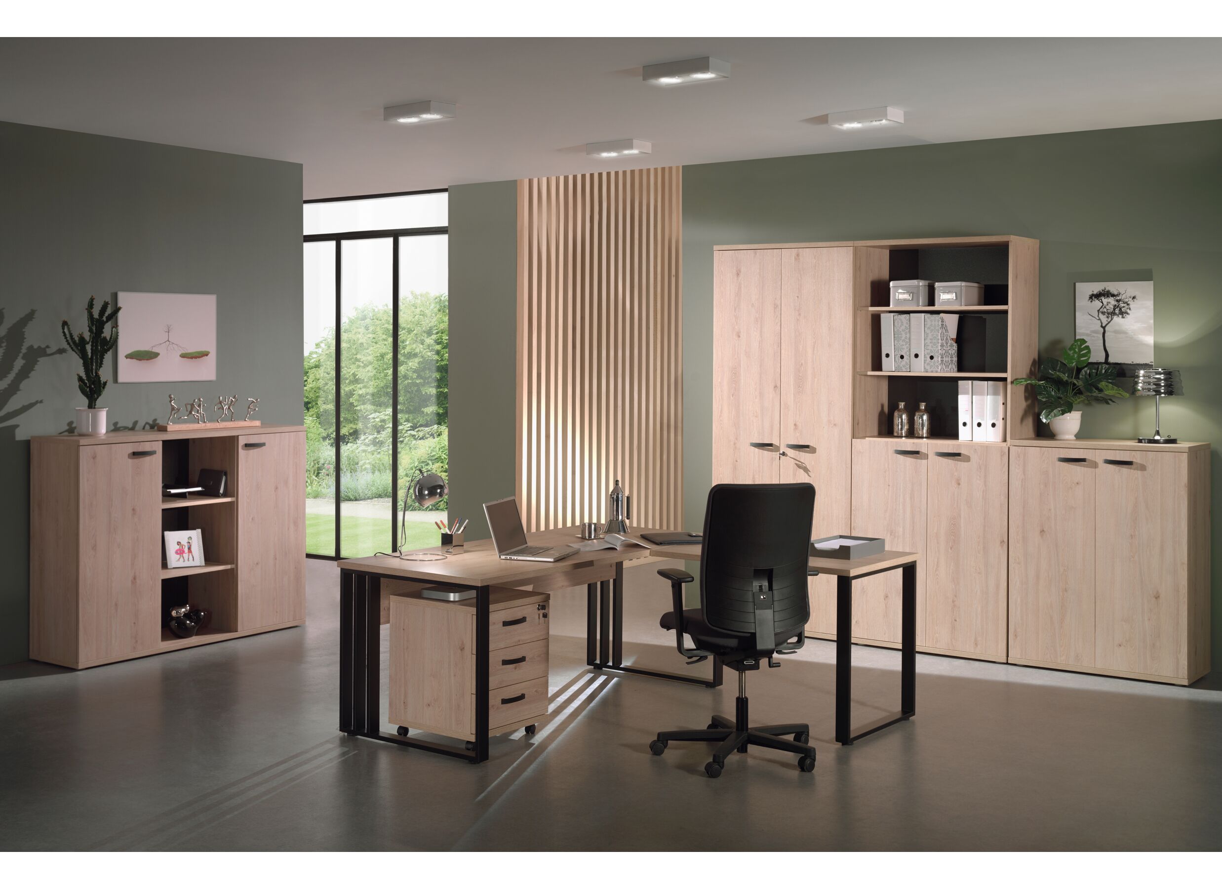 Opbergkast Rio 160x40x117cm - melamine - lente eik