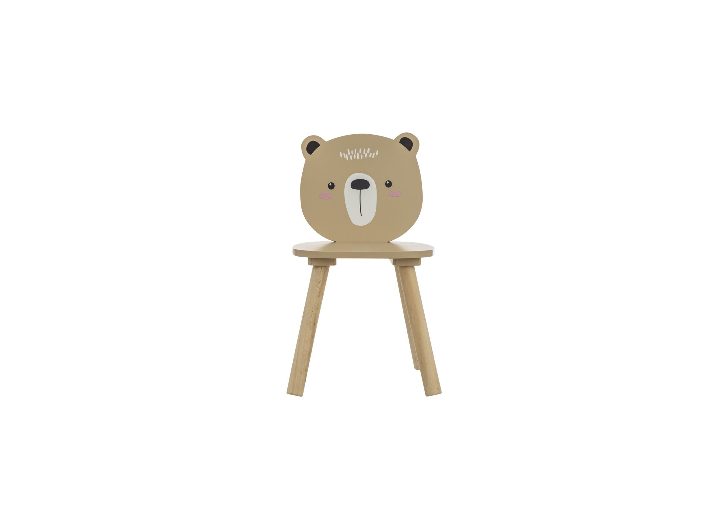 Aperçu - Chaise enfant Ours 27x27x46cm - MDF & sapin massif - beige