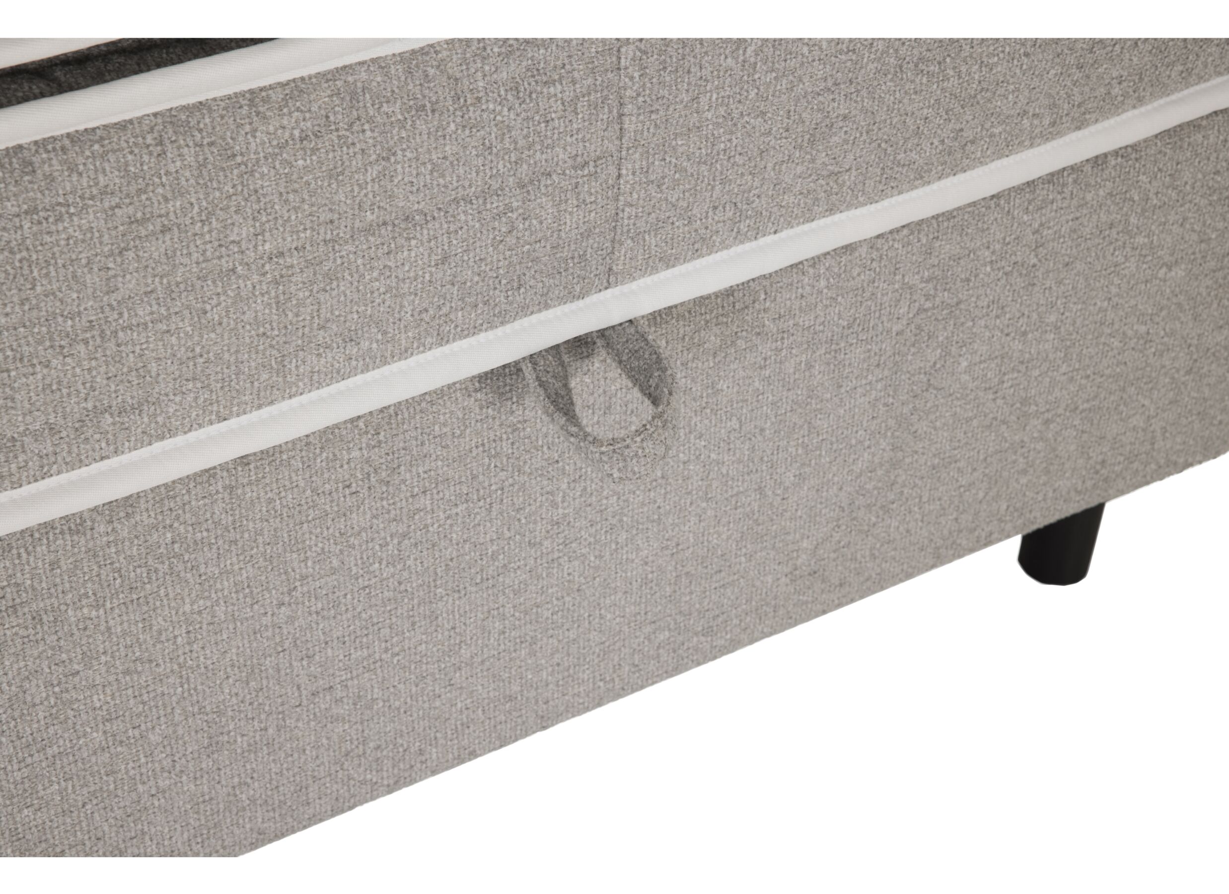 Detailfoto - Bedbox City 90x200cm - stof - lichtgrijs met opbergruimte