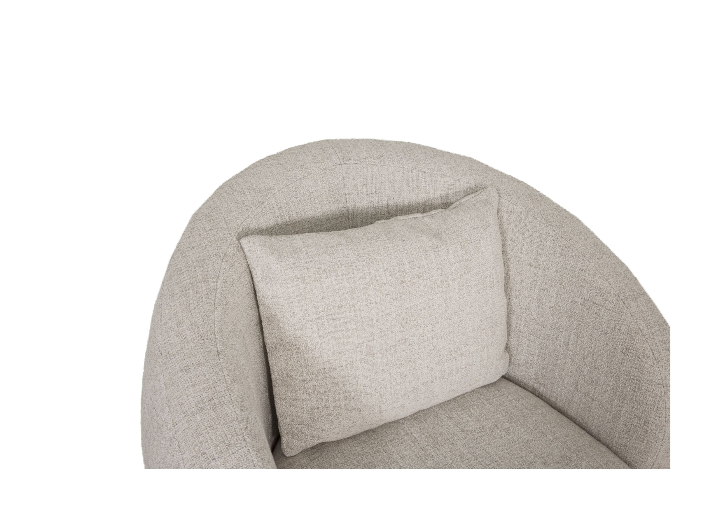 Detail - Fauteuil pivotant Pasoa Ø90x82cm - tissu - beige naturel