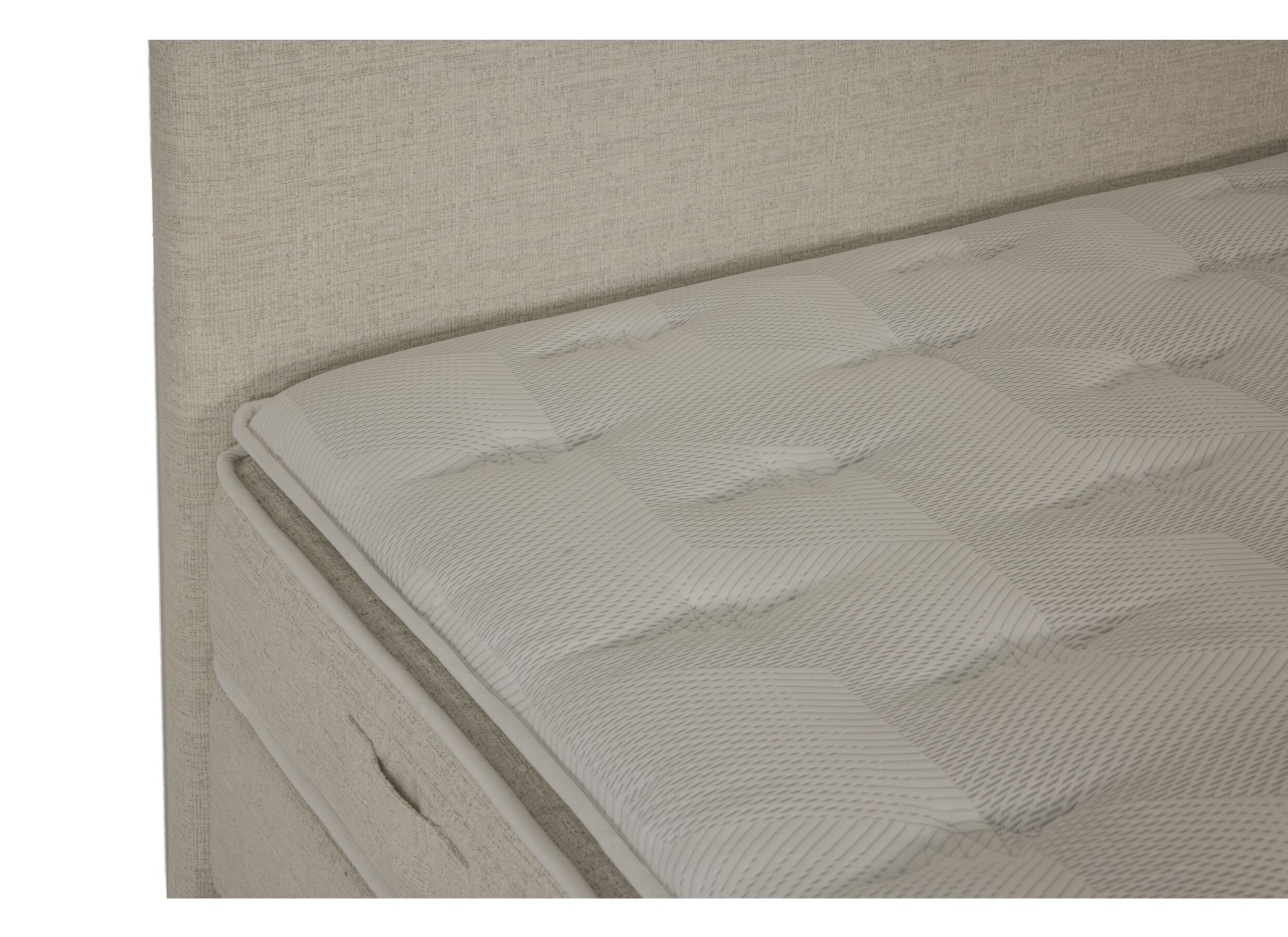 Detailfoto - Boxspring Kingstyle 140x200cm - stof - beige met opbergruimte