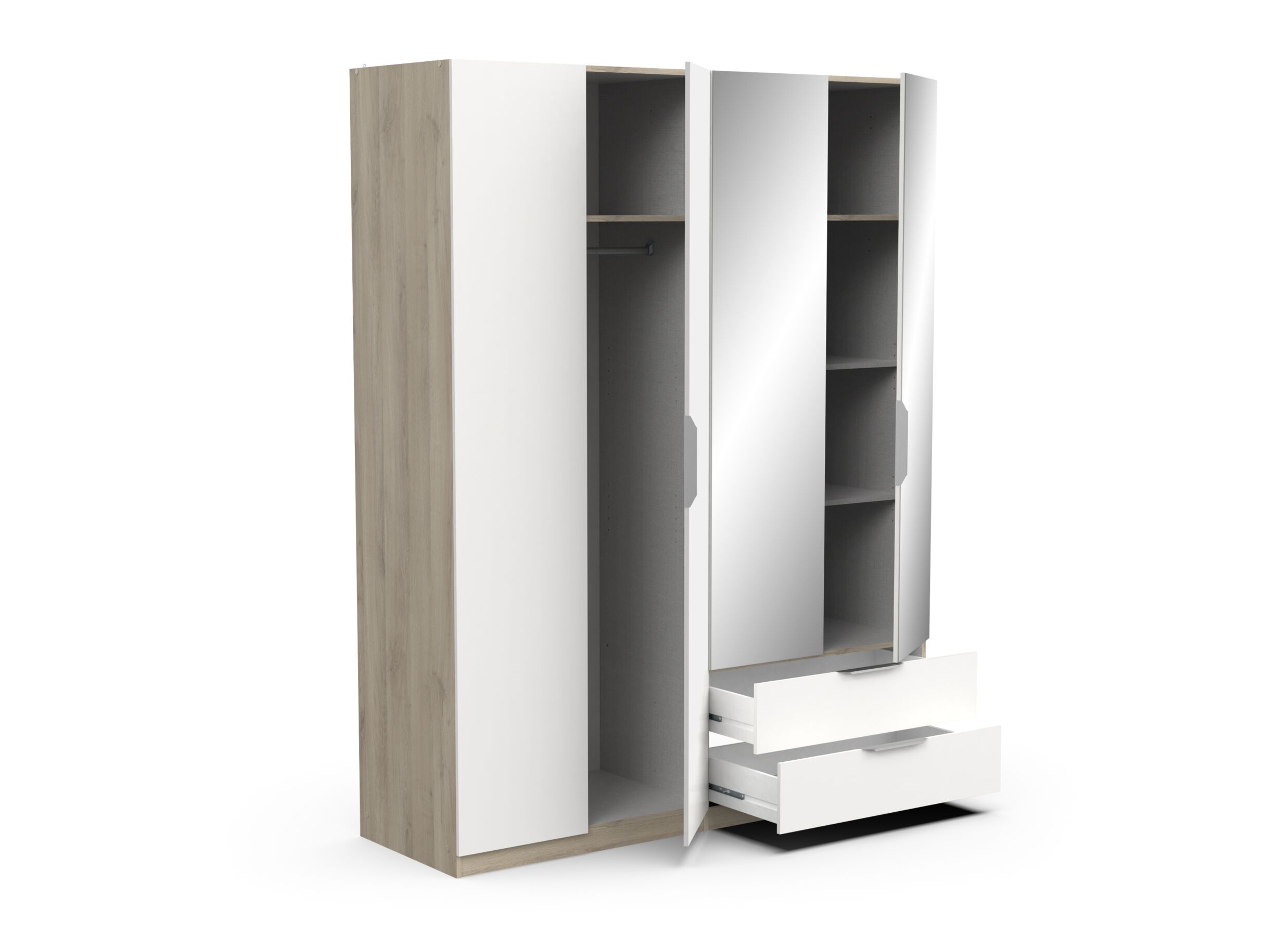Disposition - Garde-robe Ghost 157cm - décor - chêne kronberg/blanc