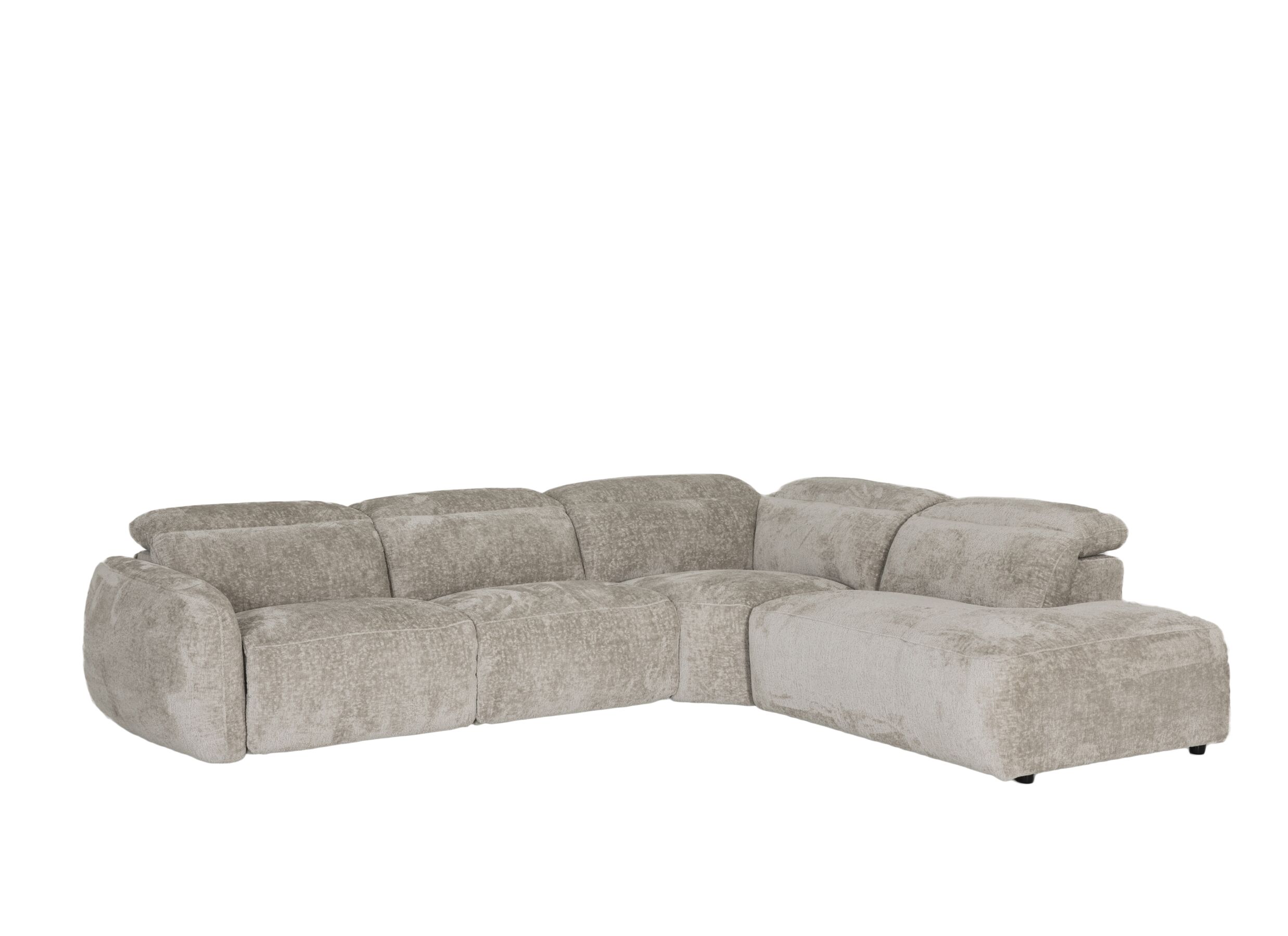 Aperçu - Canapé d'angle Roll 329x265cm - tissu - turtledove avec relax