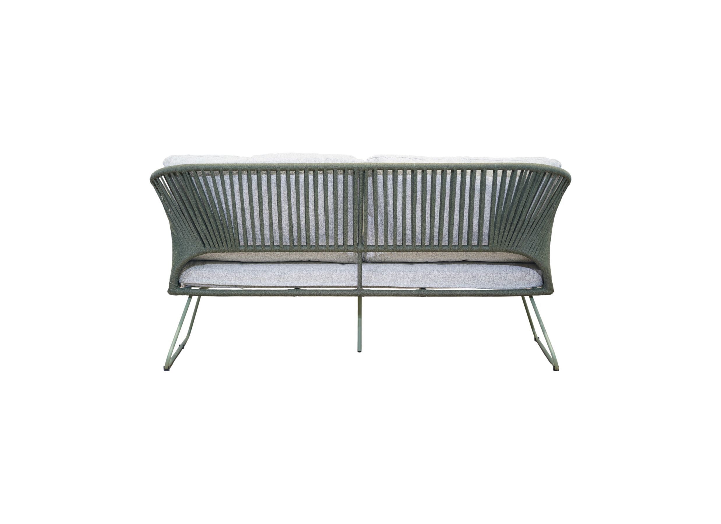 Aperçu - Salon lounge Peacock métal rotin - gris/vert