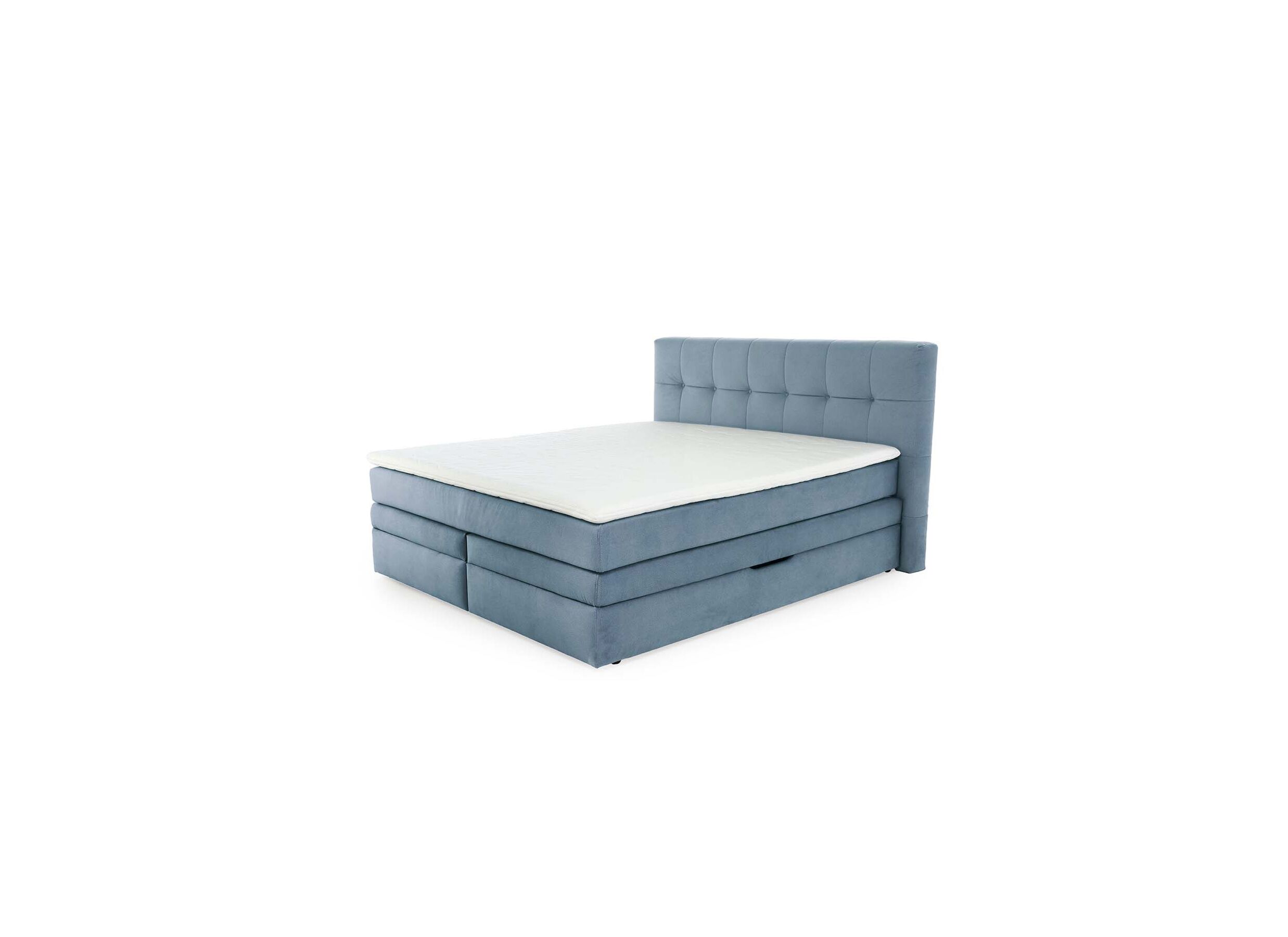 Boxspring Amy 180x200cm - stof - blauw met opbergruimte - Boxspring Amy 180x200cm - tissu - bleu avec rangement