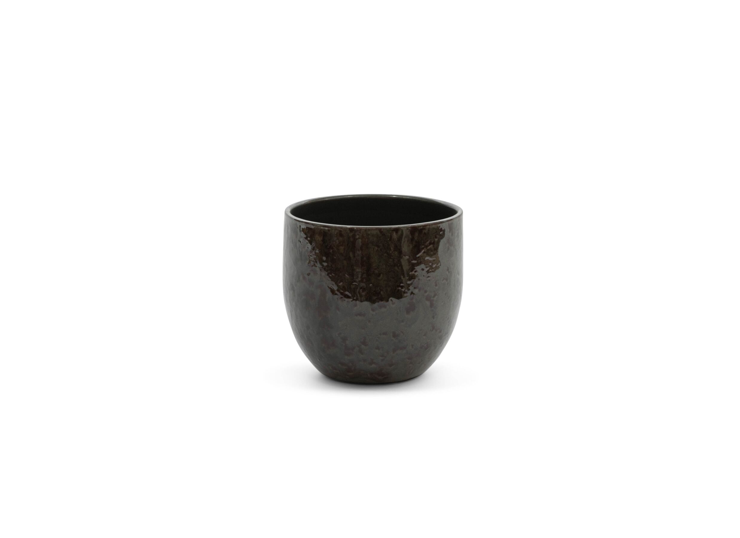 Bloempot H17cm - terracotta - groen - Cache-pot H17cm - terre cuite - vert