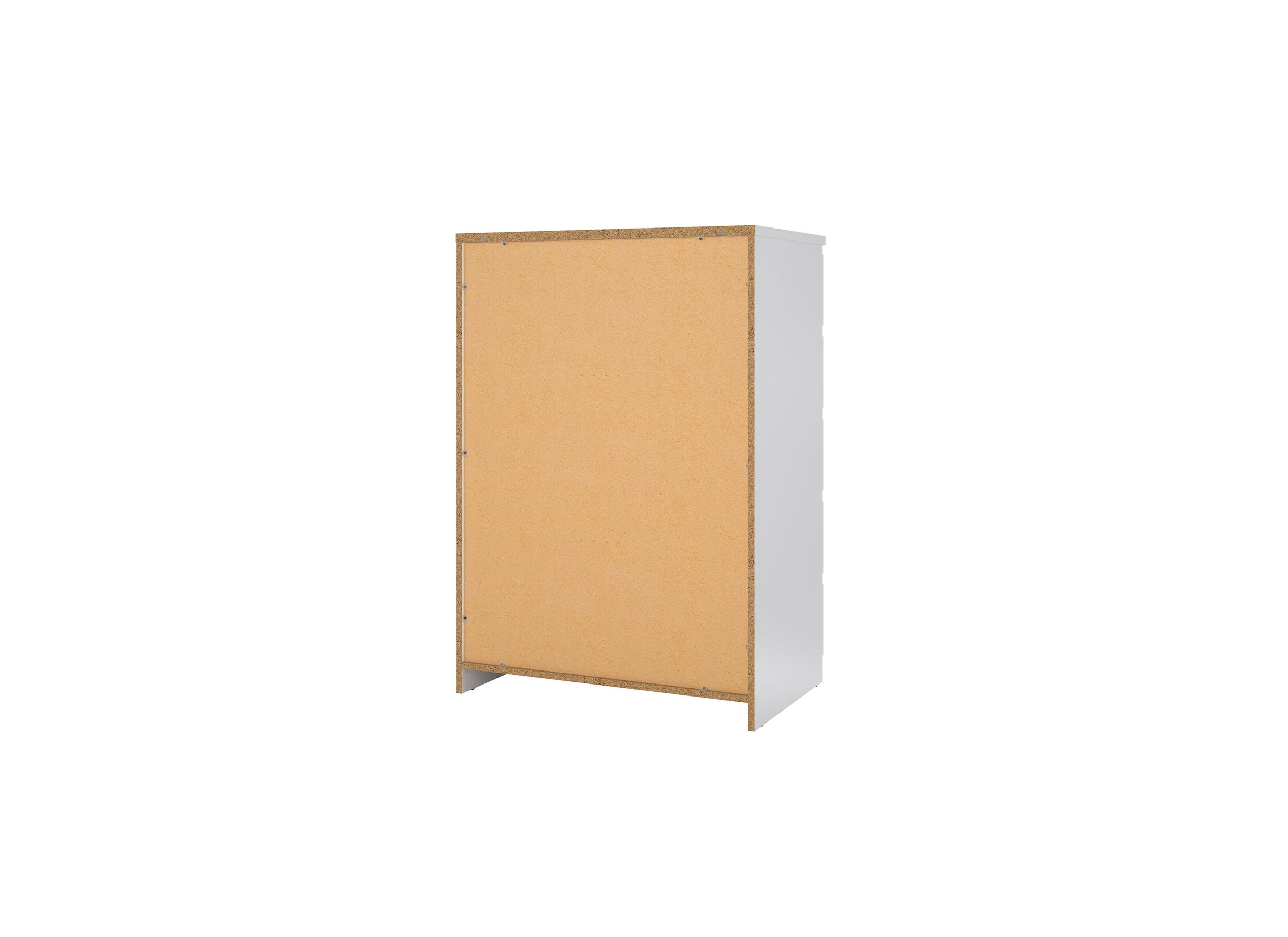 Commode Naia 77x50x112cm - mélamine - blanc laqué