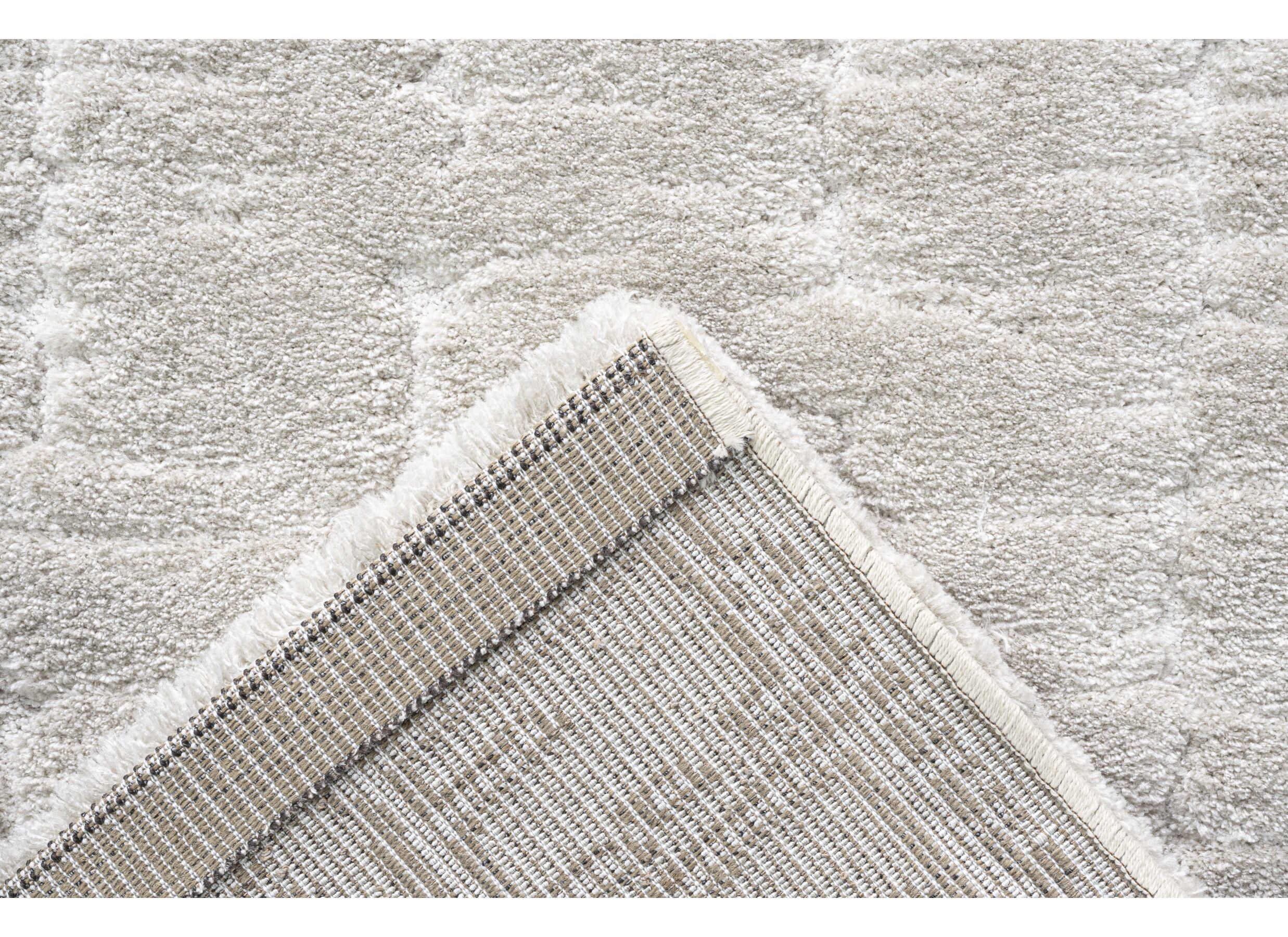 Detail - Tapis Madagaskar 133x195cm - fibre de polyester - gris & beige