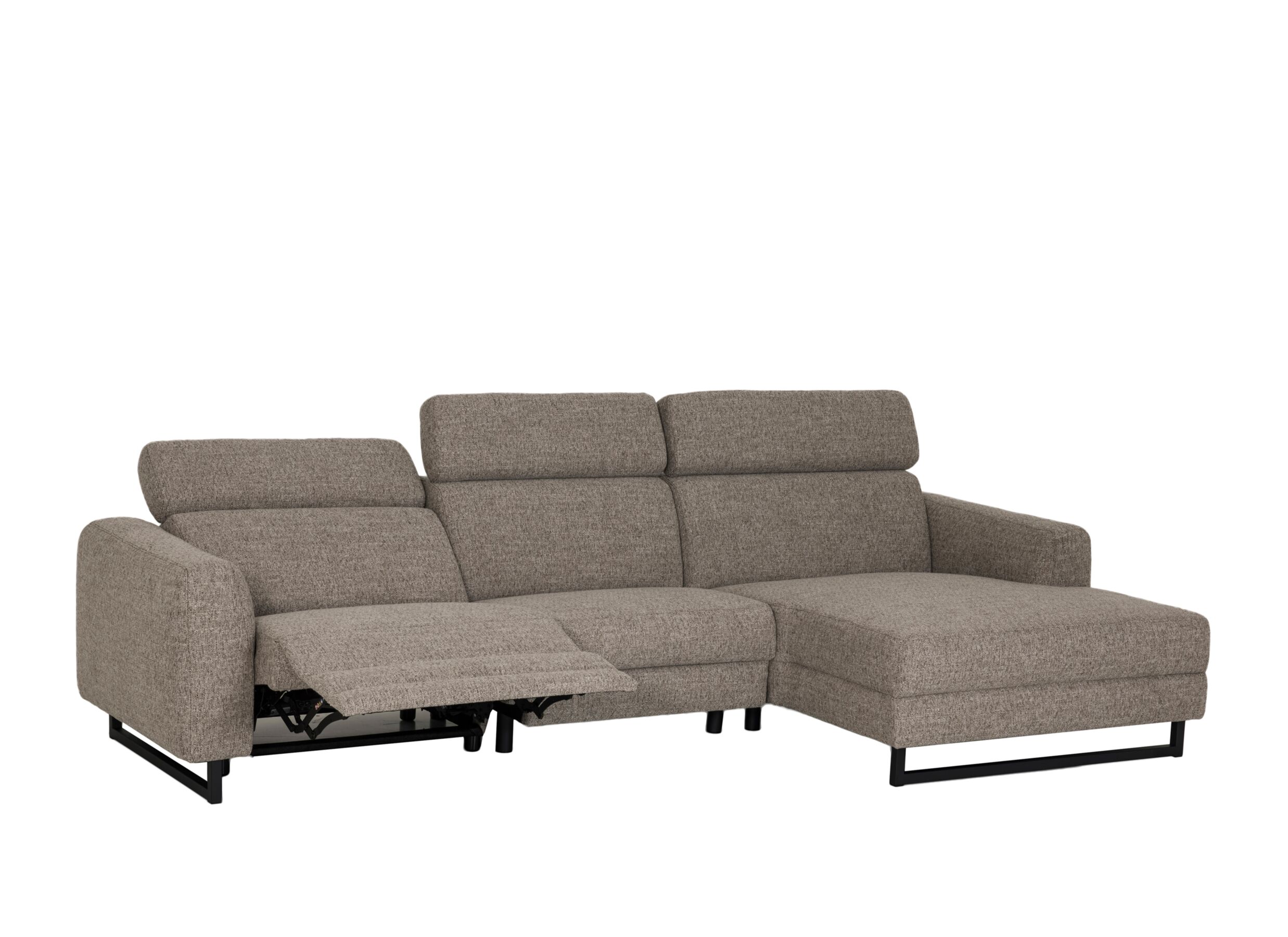 Hoeksalon Vaucluse 314x160cm - stof - mocca met relax - Canapé d'angle Vaucluse 314x160cm - tissu - mocca avec relax
