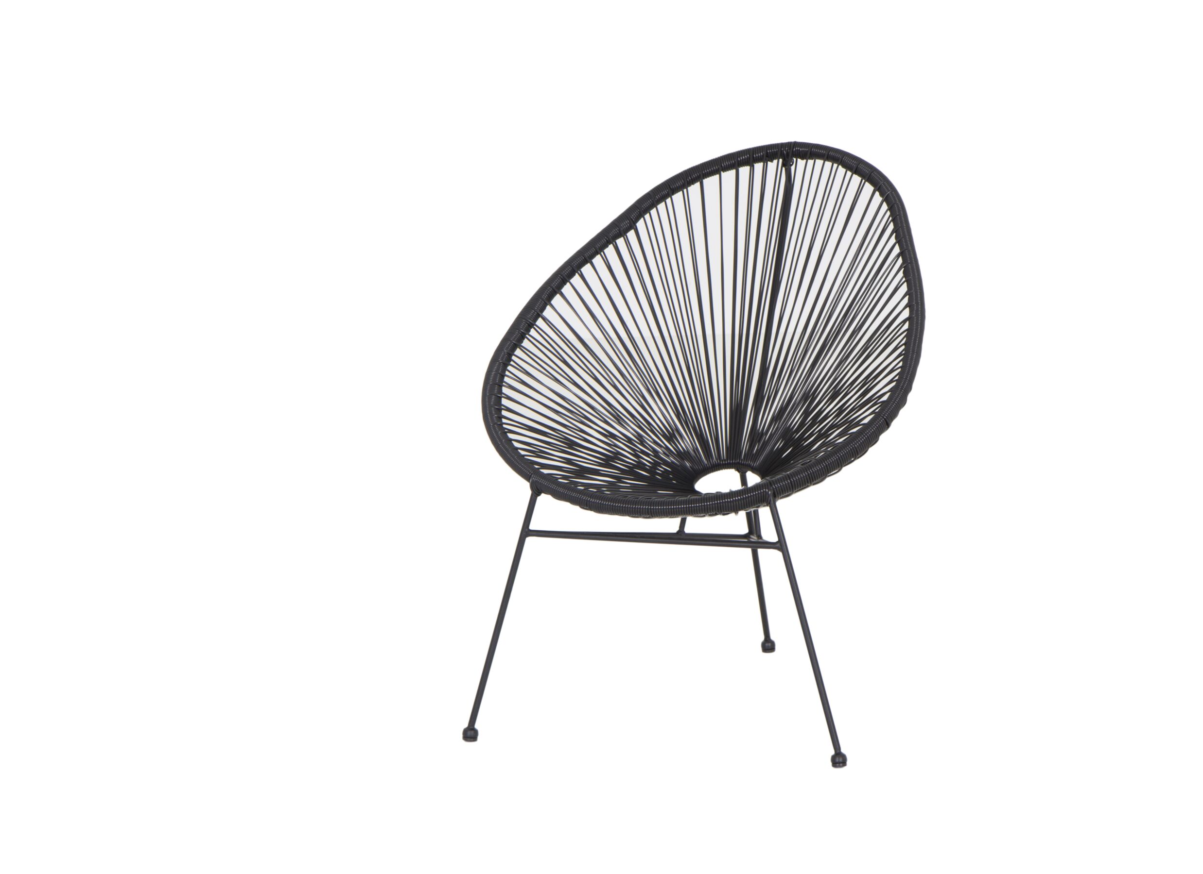 Chaise de jardin Girl métal/osier noir H88cm - Chaise de jardin Girl artificial rattan noir H88cm