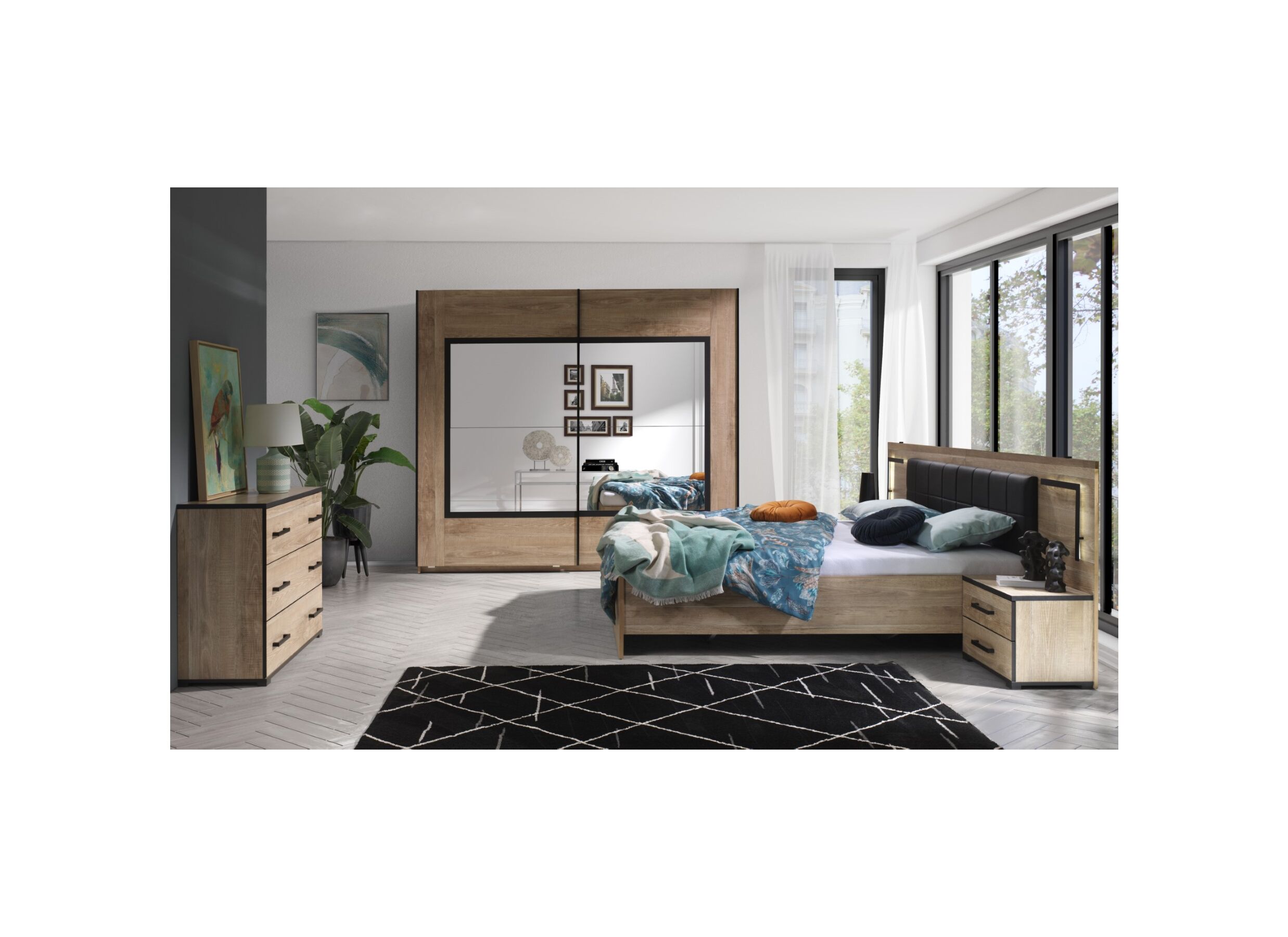 Photo ensemble - Commode Veronique 98x40x82cm - décor - colonial/noir