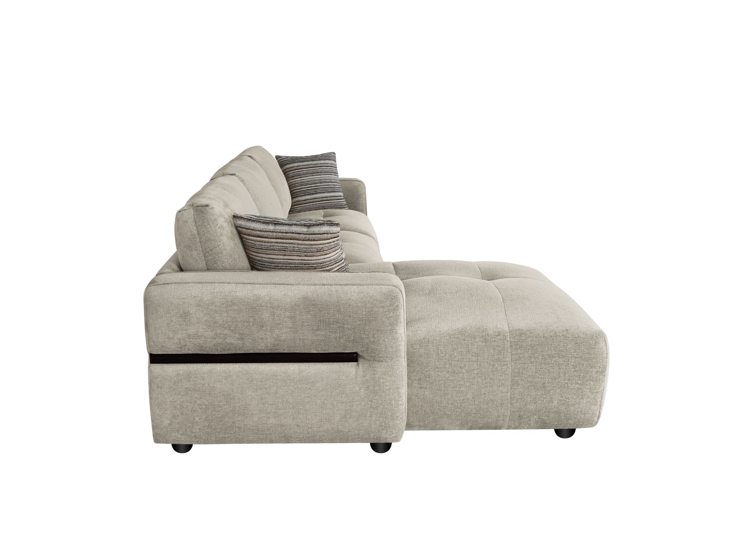 Aperçu - Canapé d'angle Cantillo 297x157cm - chenille - beige