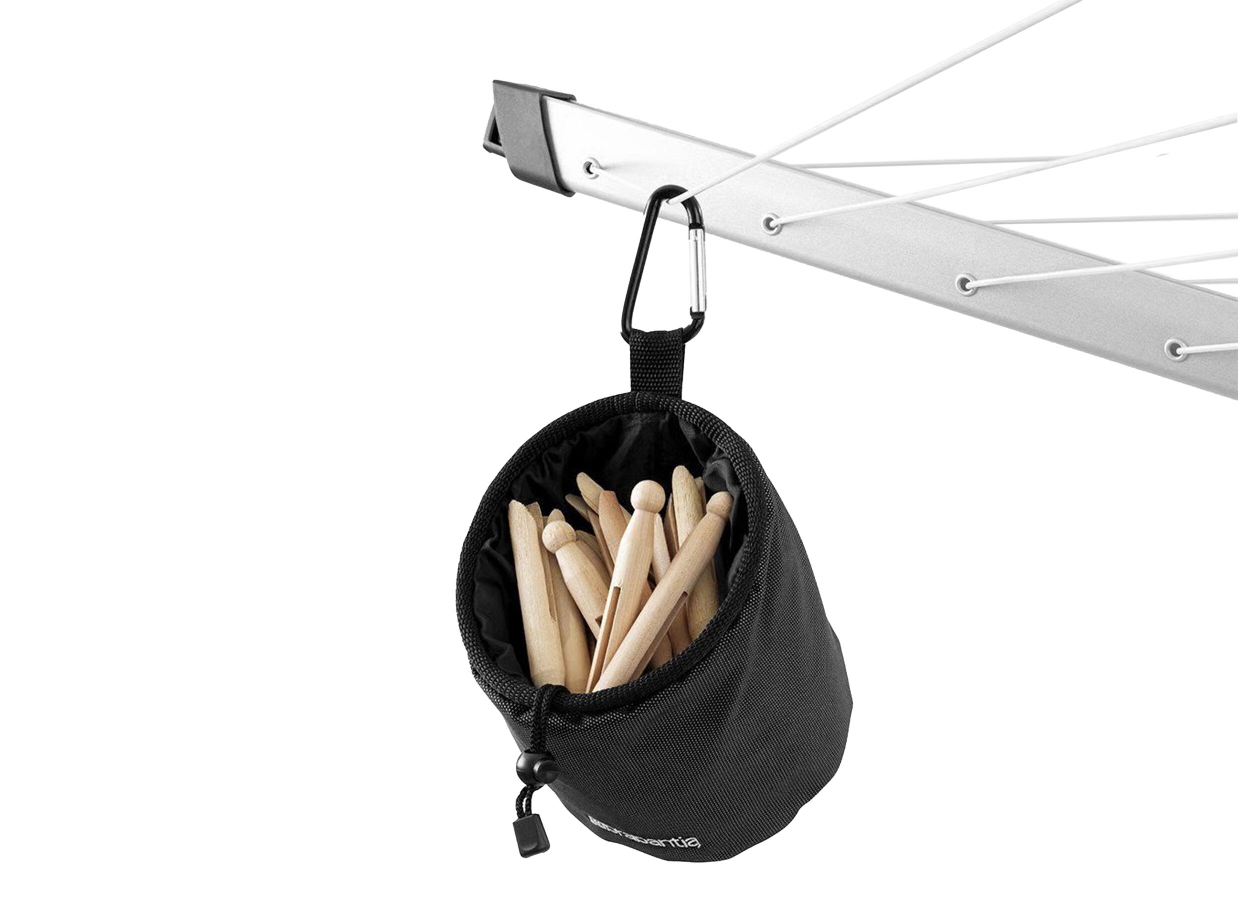 Overzichtsfoto - Wasknijpertas Ø16,5x18cm - stof - zwart