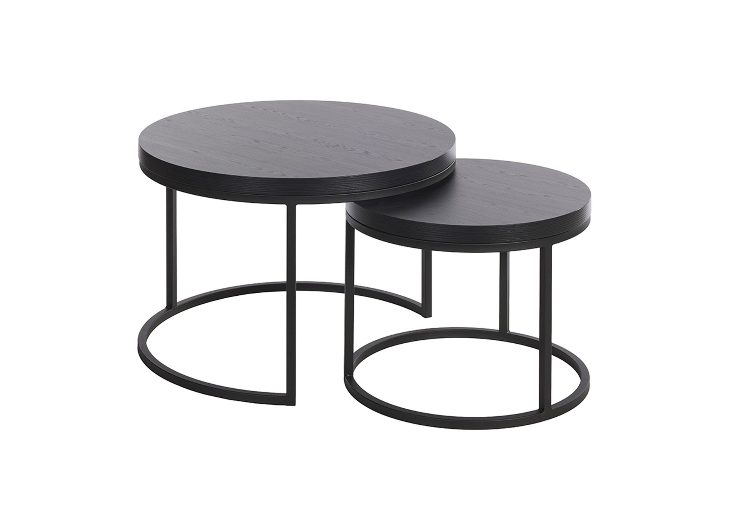 Bijzettafel SL2303 Ø76xH45 - Bijzettafel SL2303 Ø76xH45,5cm/Ø56xH38,5cm - decor & metaal- nox