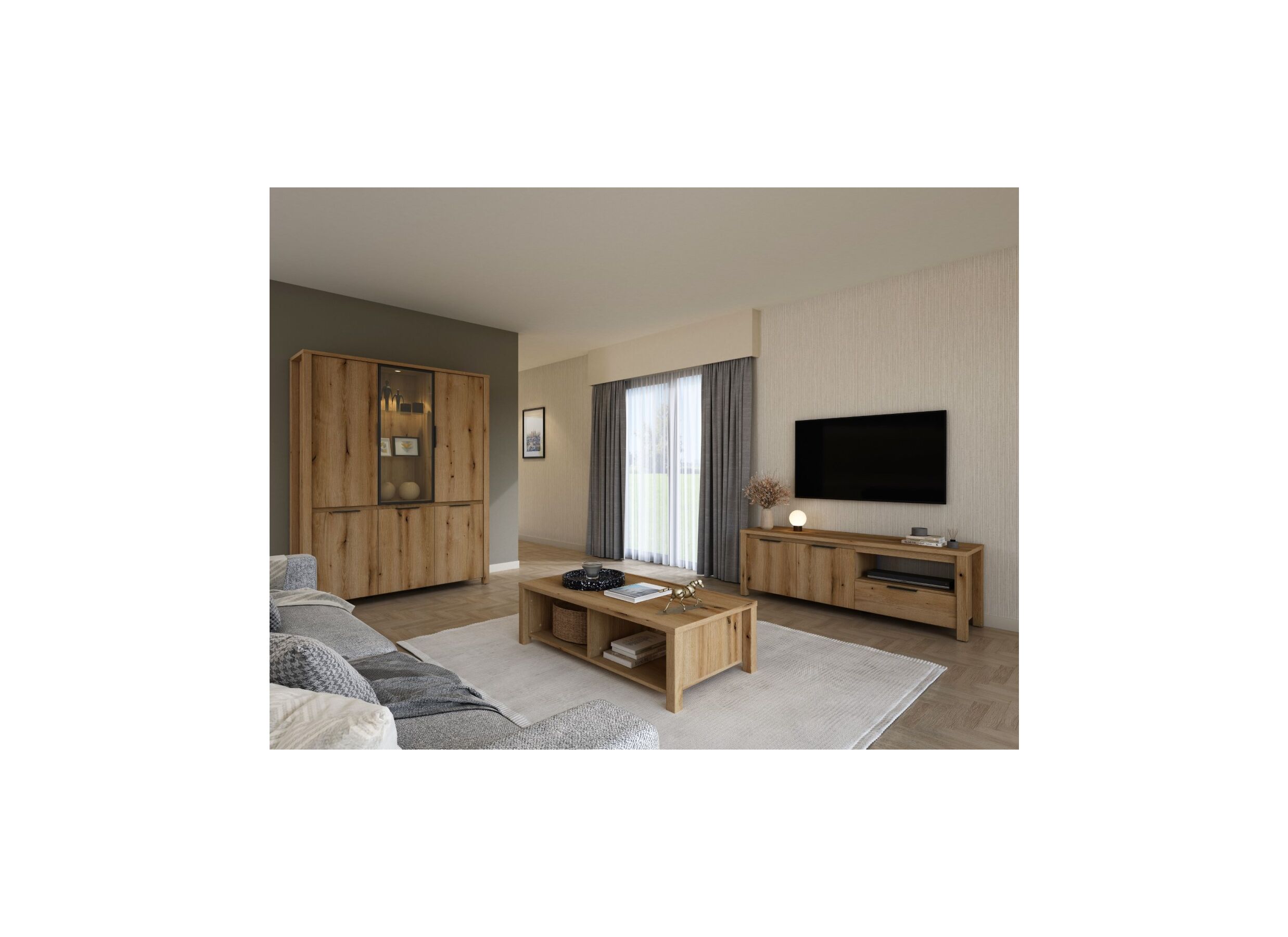 Foto ambiance - Table basse Bordo 130cm - décor - chêne etna