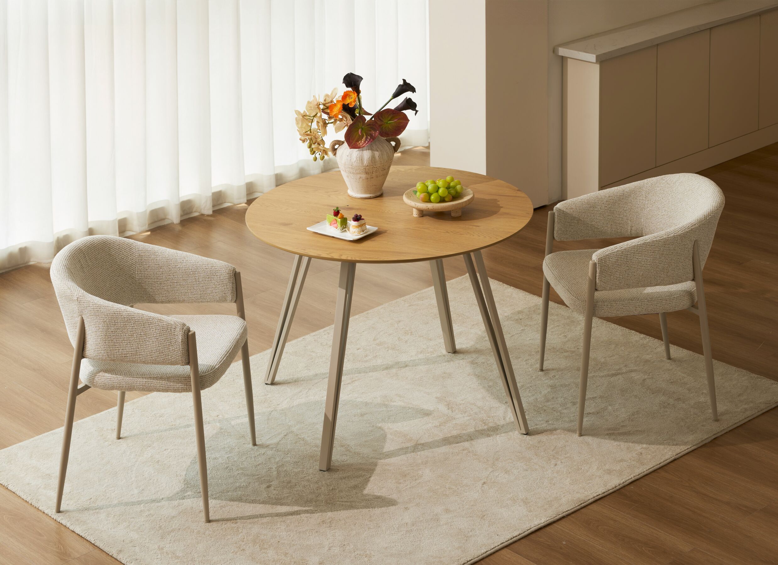 Foto ambiance - Chaise Saria 55x60x79cm - tissu - beige