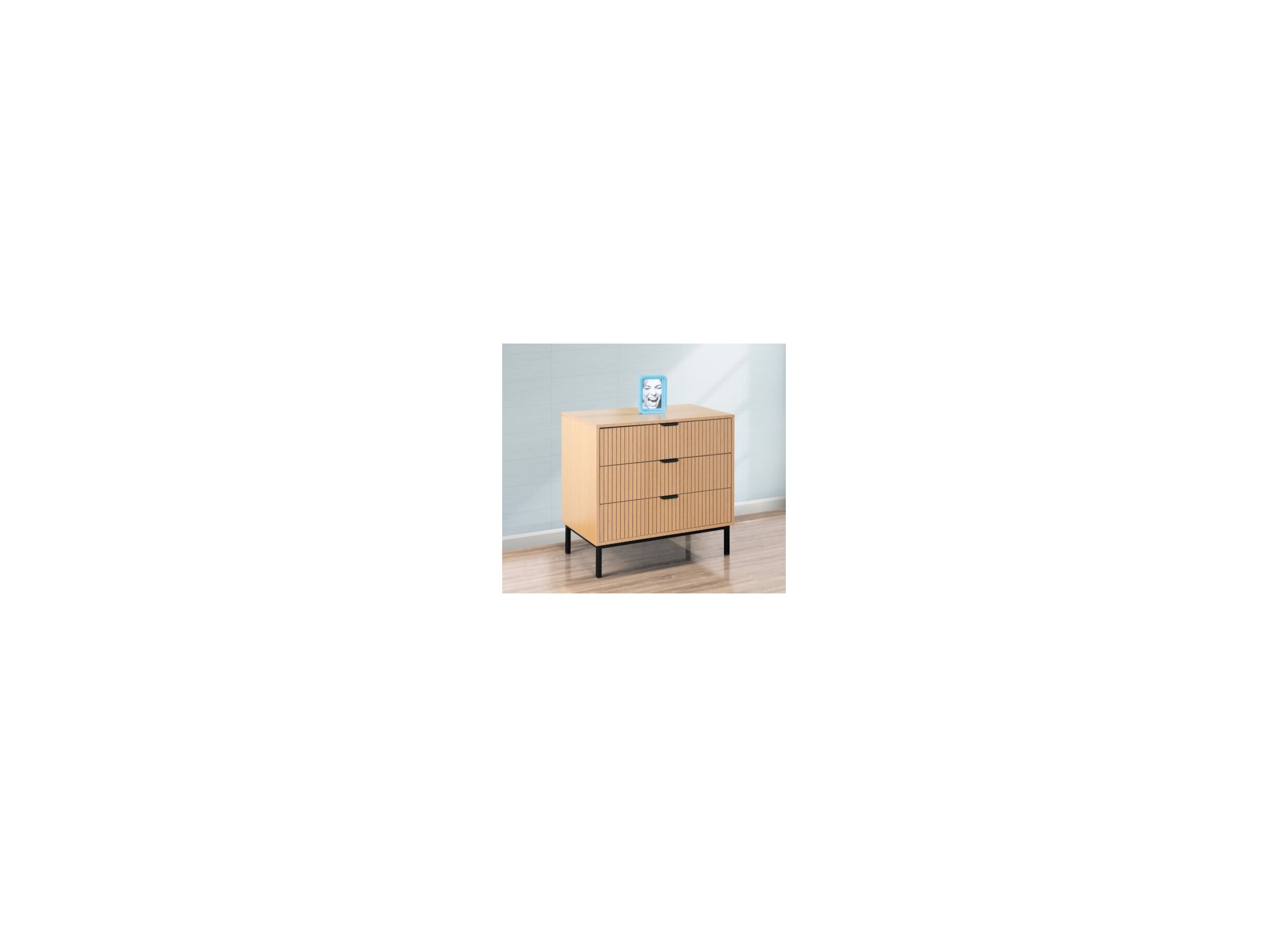 Foto ambiance - Commode Nevado 72x40x69cm - mélamine - chêne sauvage